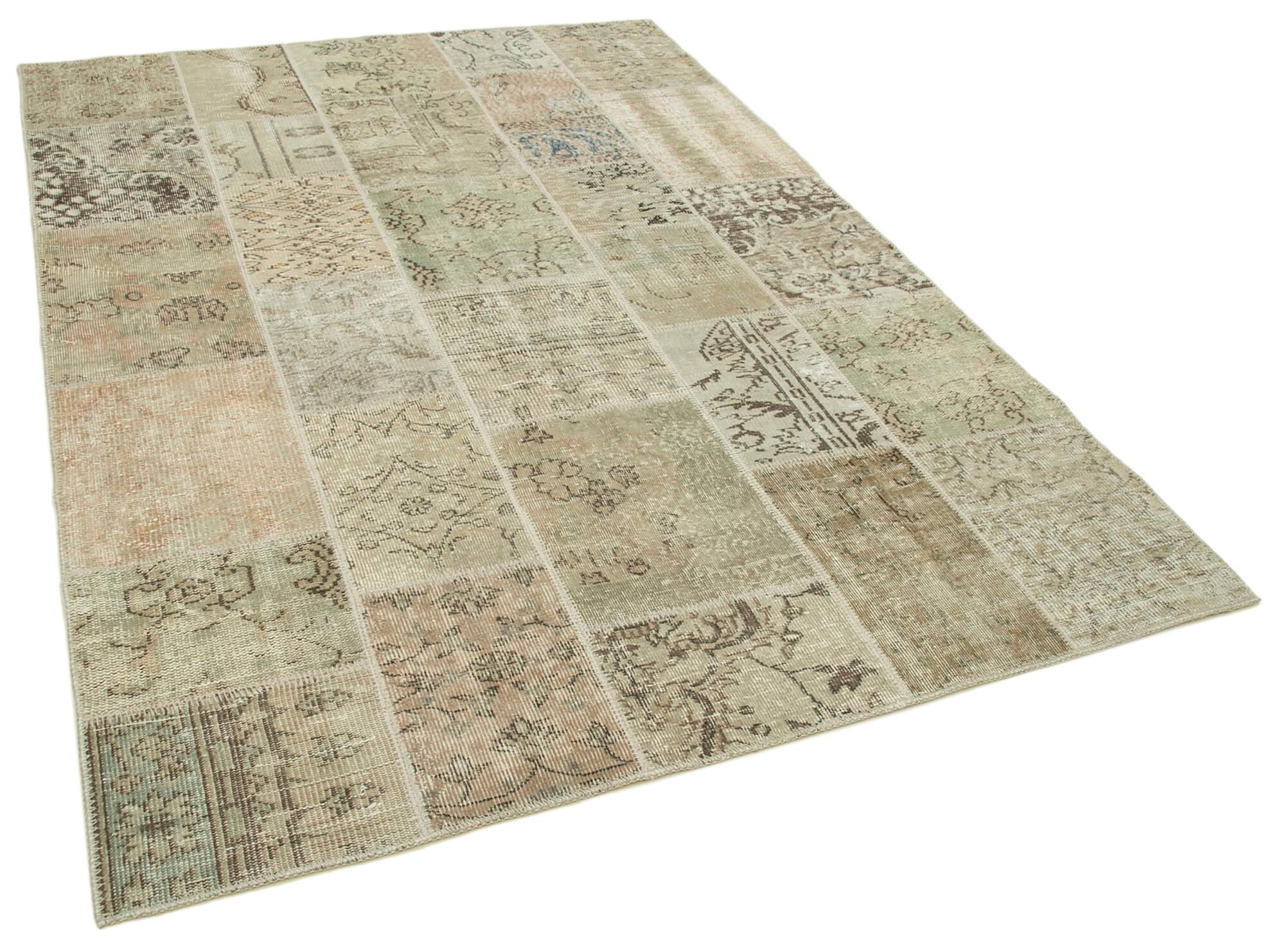 6 x 8 Beige Patchwork Rug - 2586