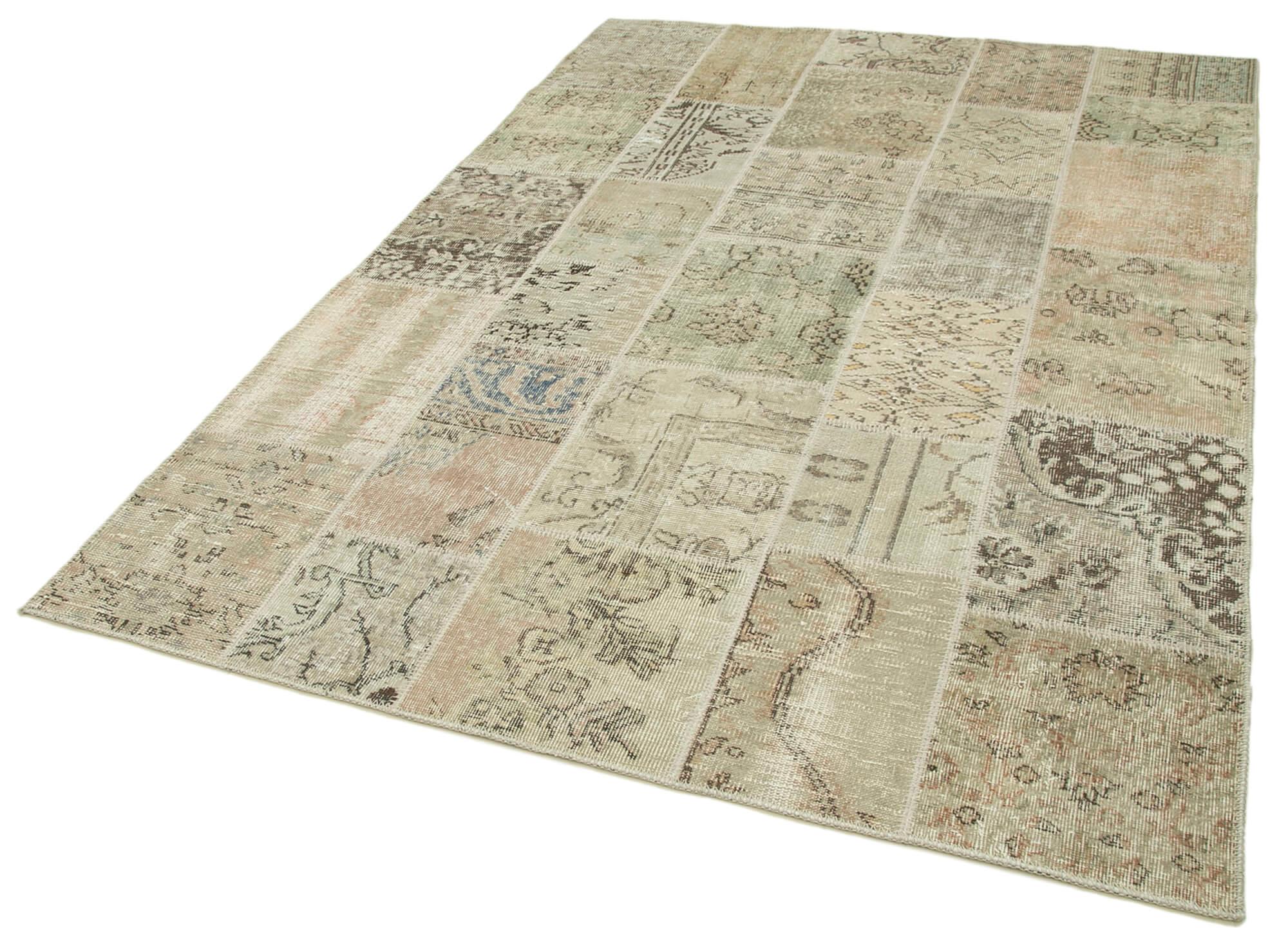 6 x 8 Beige Patchwork Rug - 2586