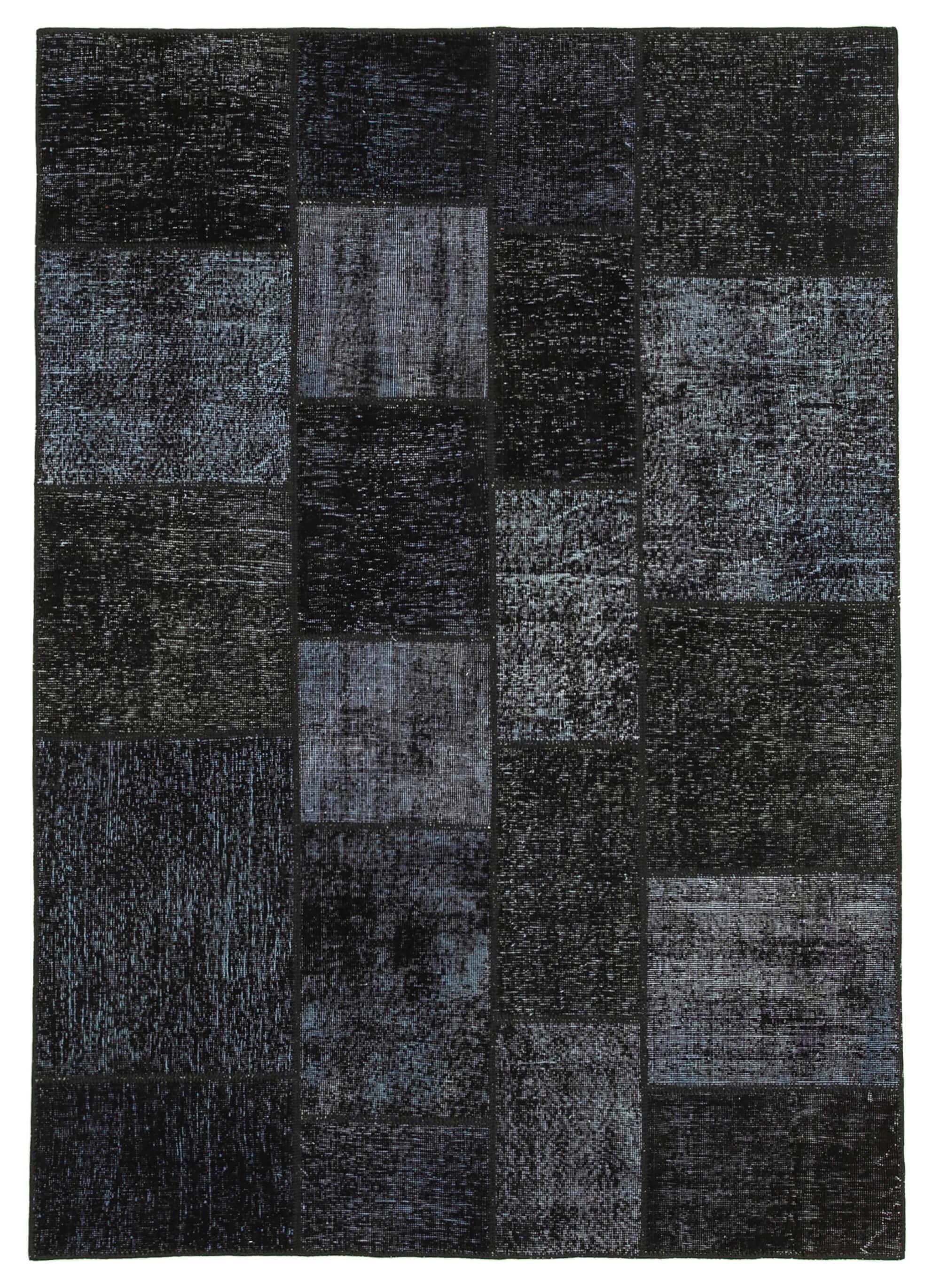 6 x 8 Black Patchwork Rug - 2587