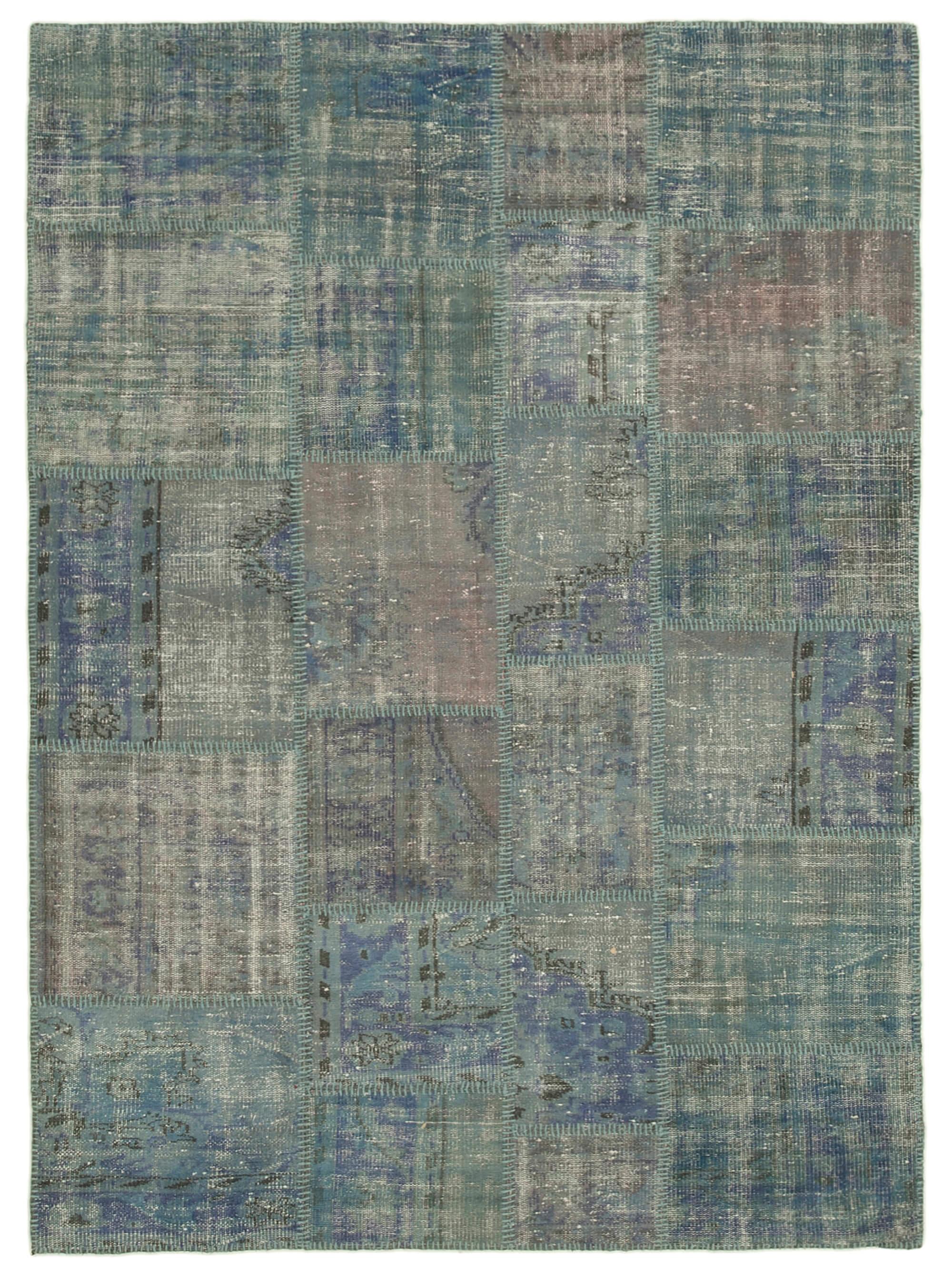 6 x 8 Blue Patchwork Rug - 2588