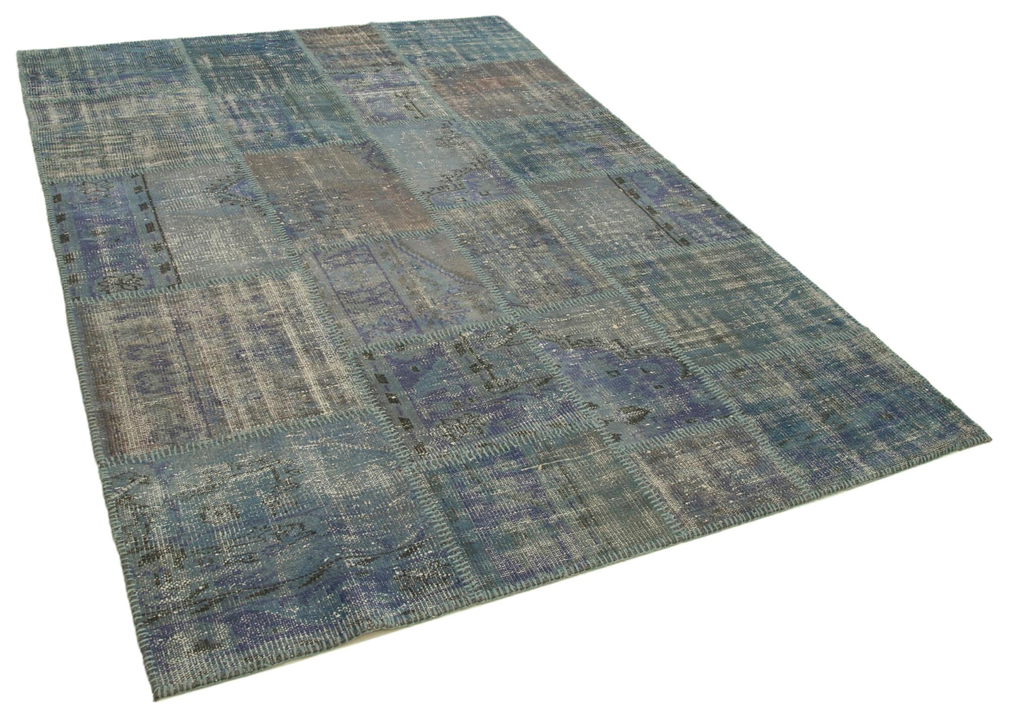 6 x 8 Blue Patchwork Rug - 2588