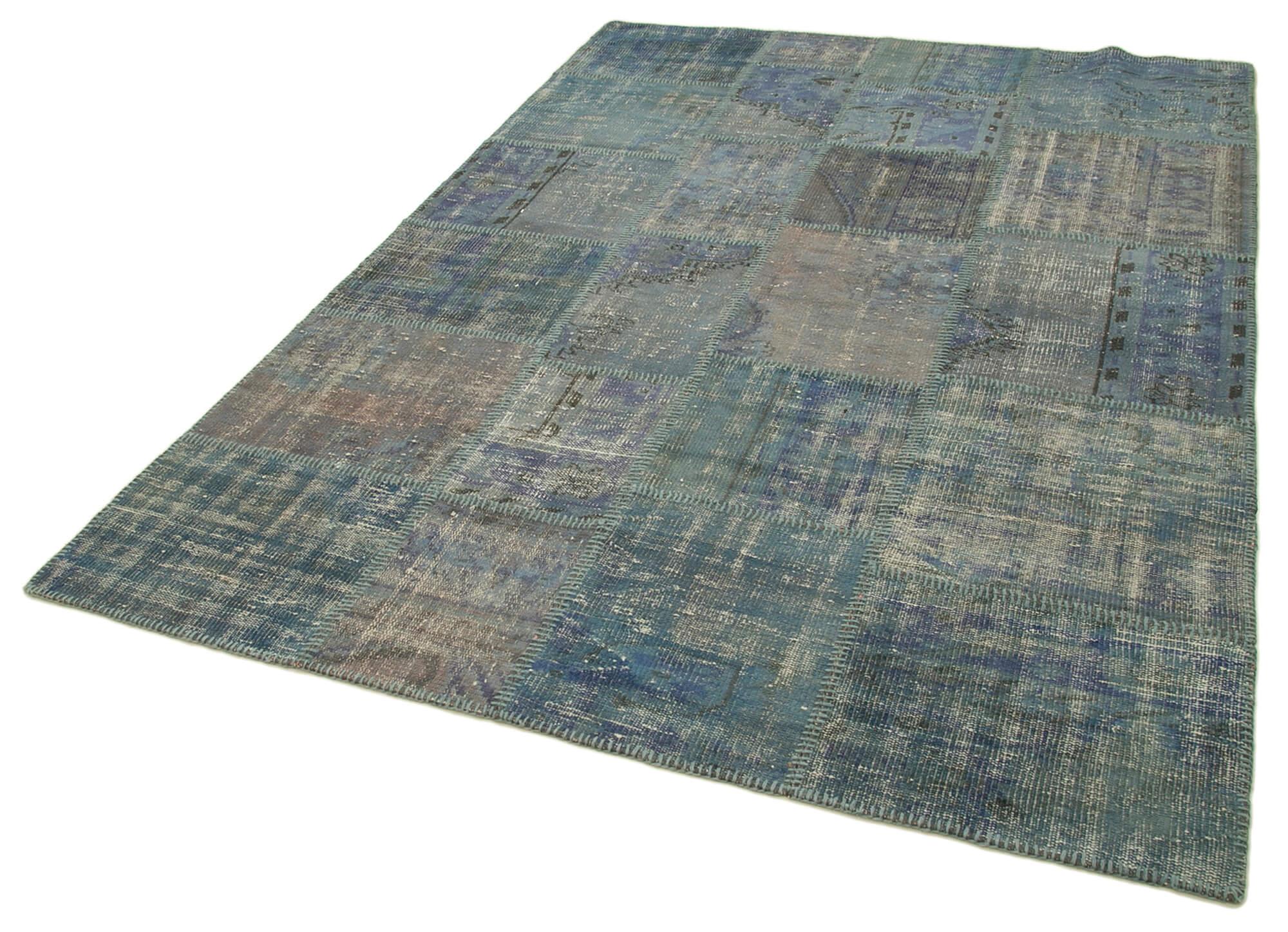 6 x 8 Blue Patchwork Rug - 2588