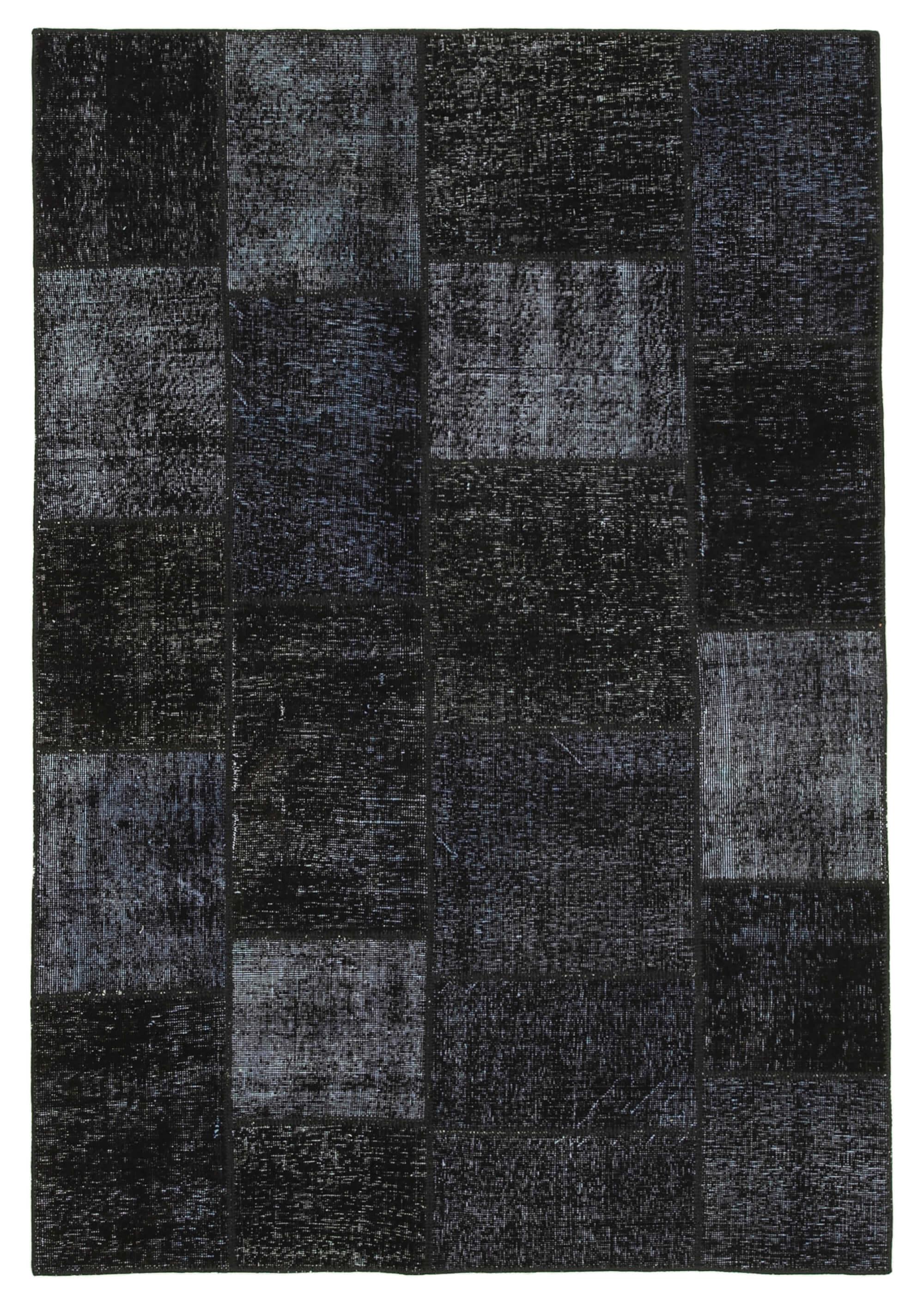 5 x 8 Black Patchwork Rug - 2589