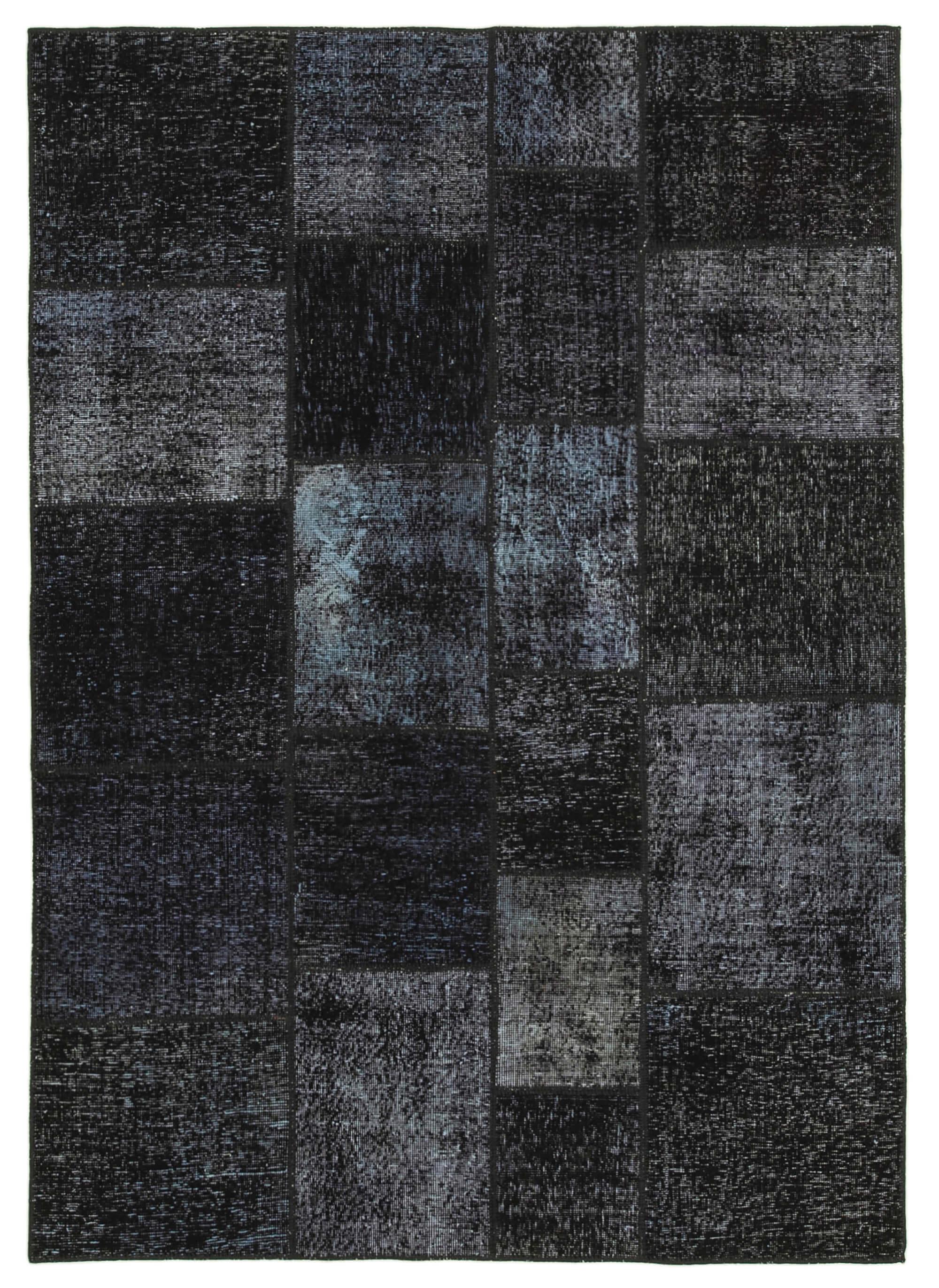 6 x 8 Black Patchwork Rug - 2590