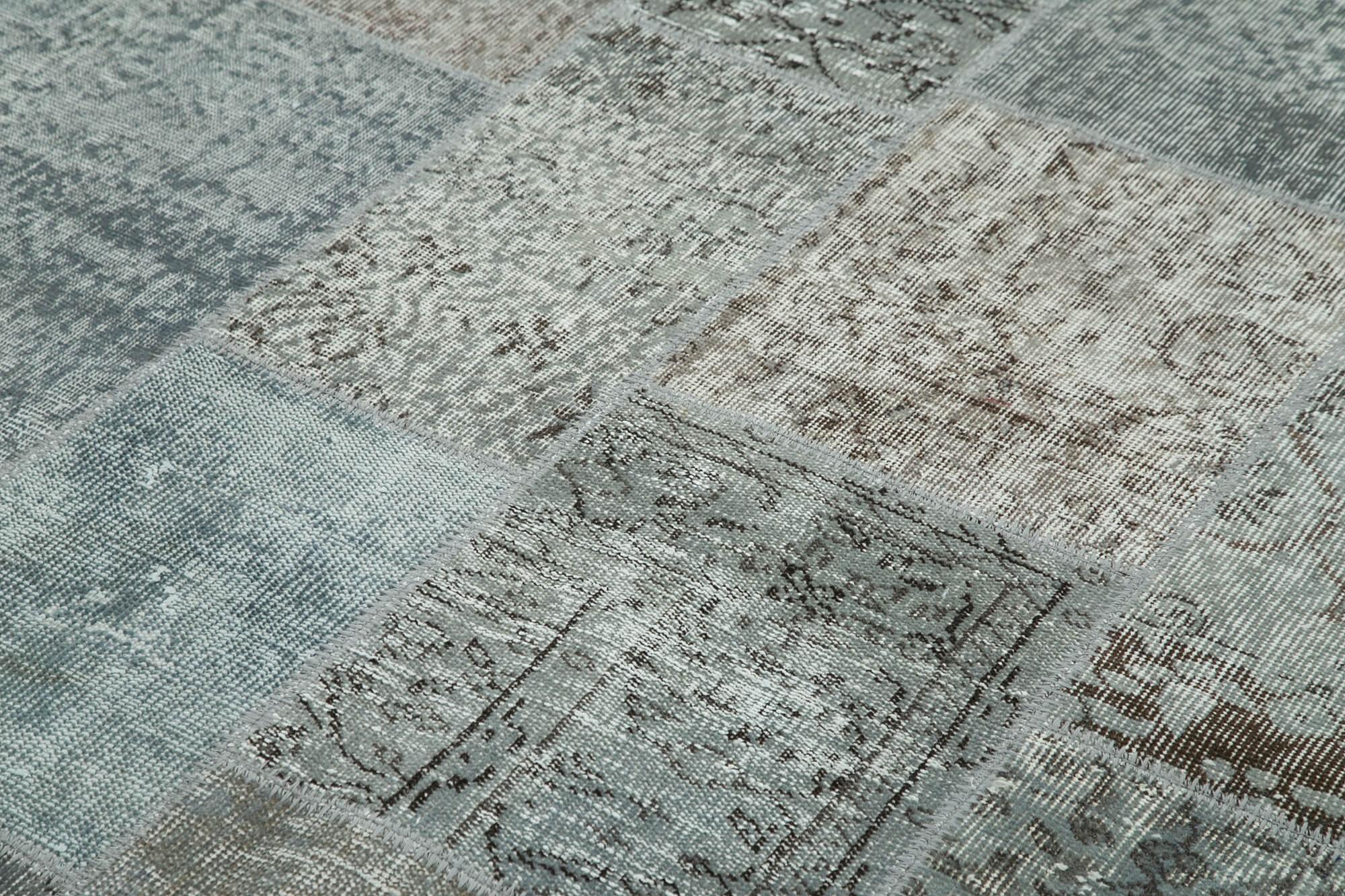 6 x 8 Grey Patchwork Rug - 2591