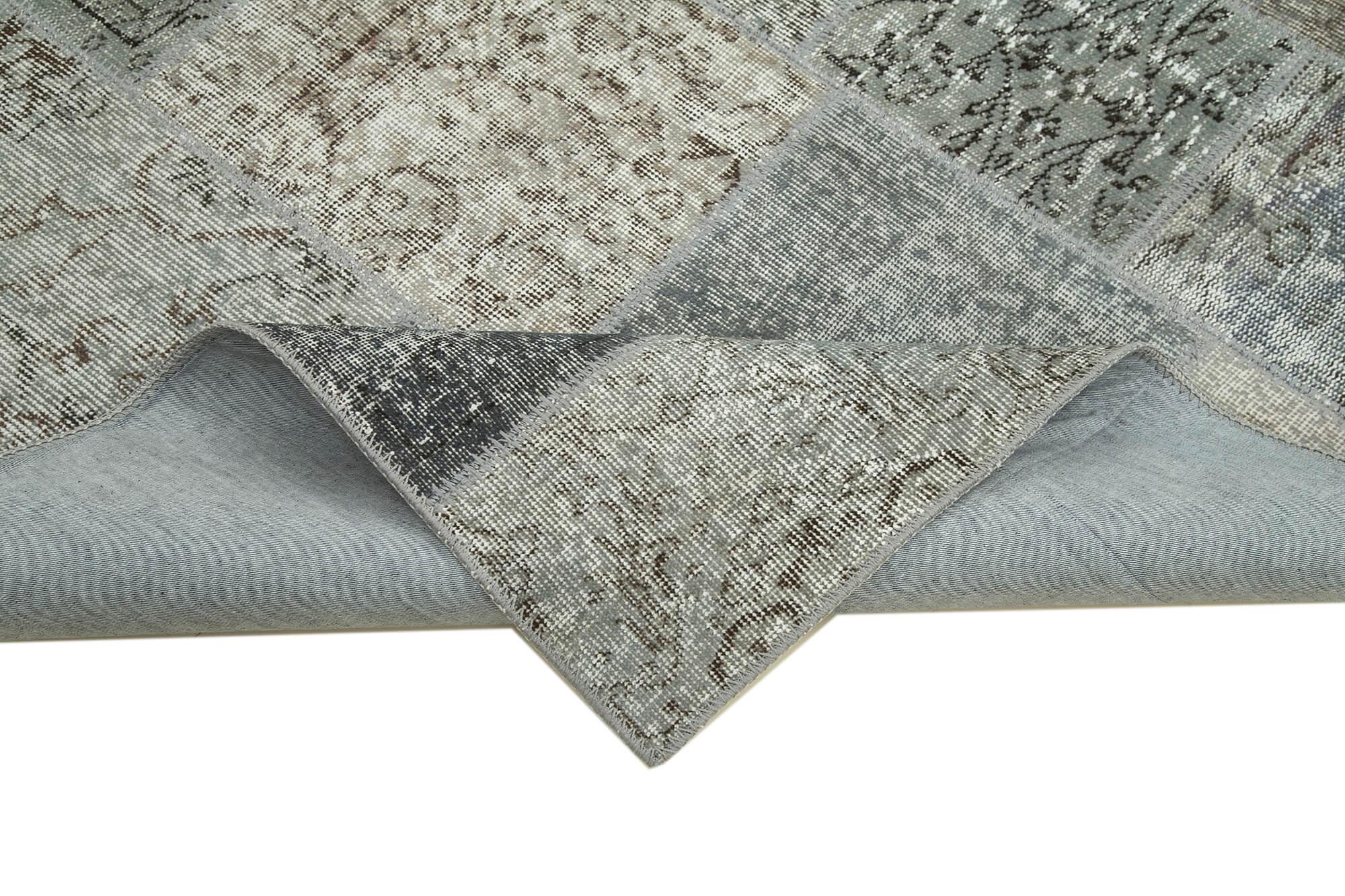 6 x 8 Grey Patchwork Rug - 2591