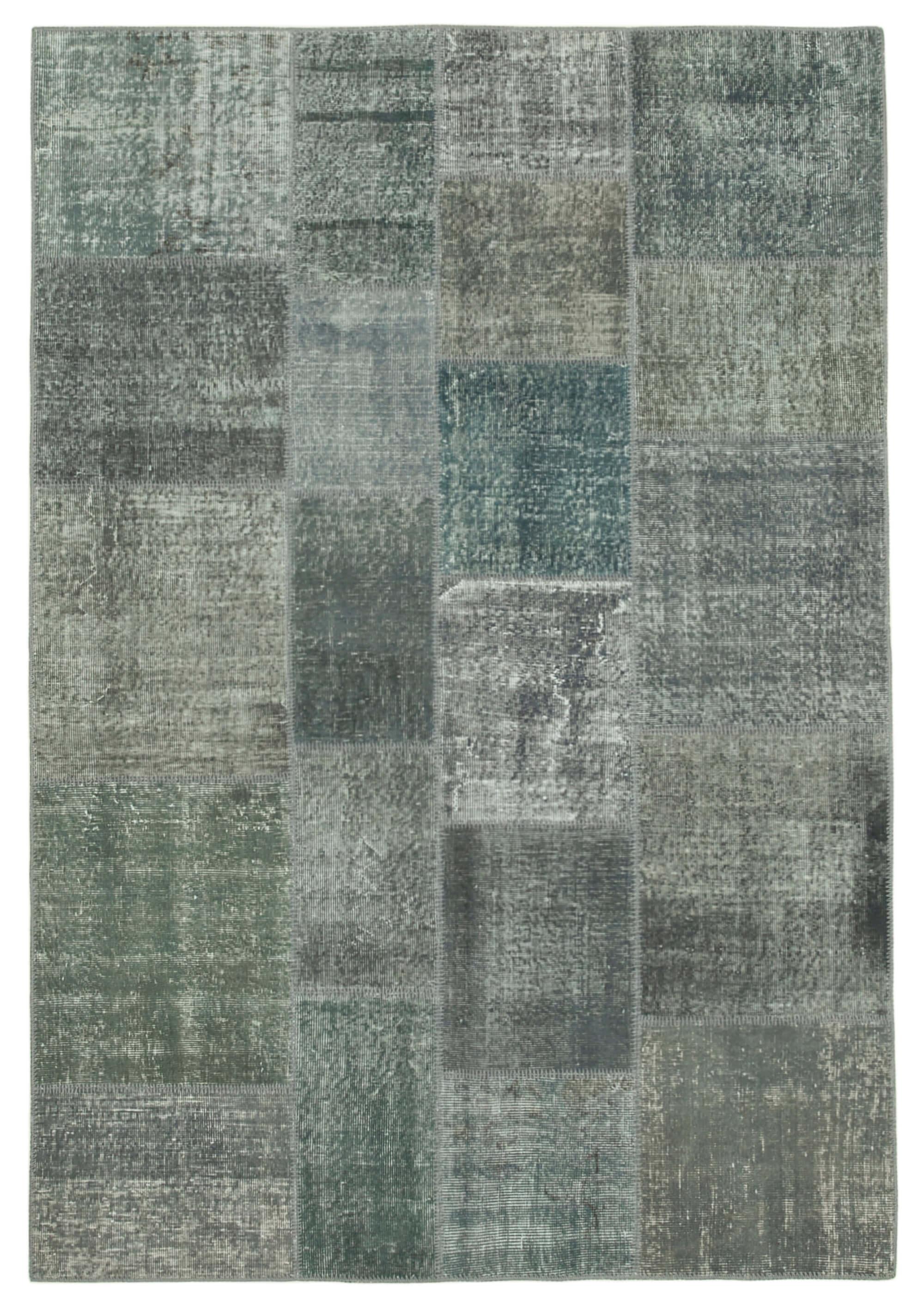 6 x 8 Grey Patchwork Rug - 2592