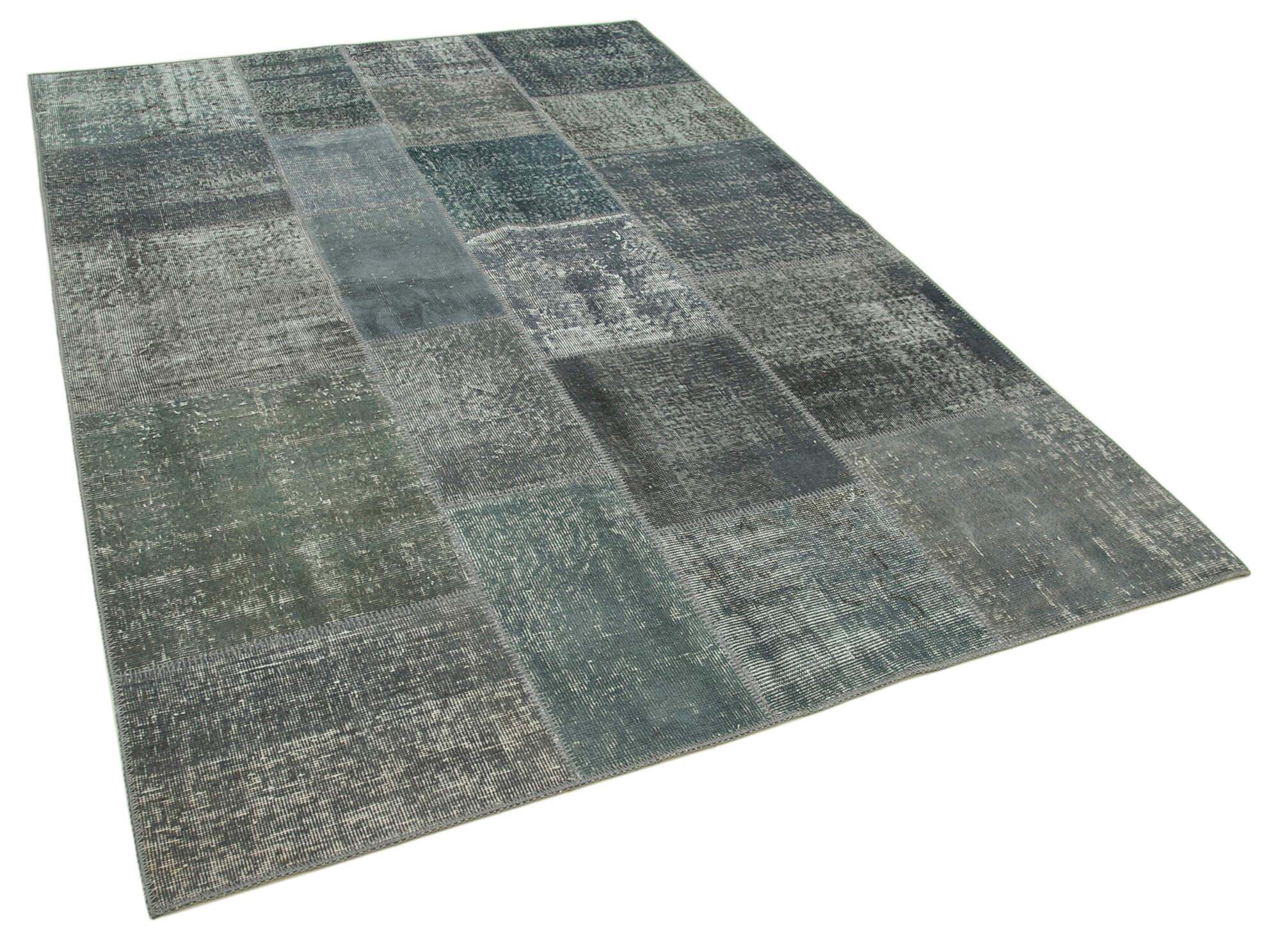 6 x 8 Grey Patchwork Rug - 2592