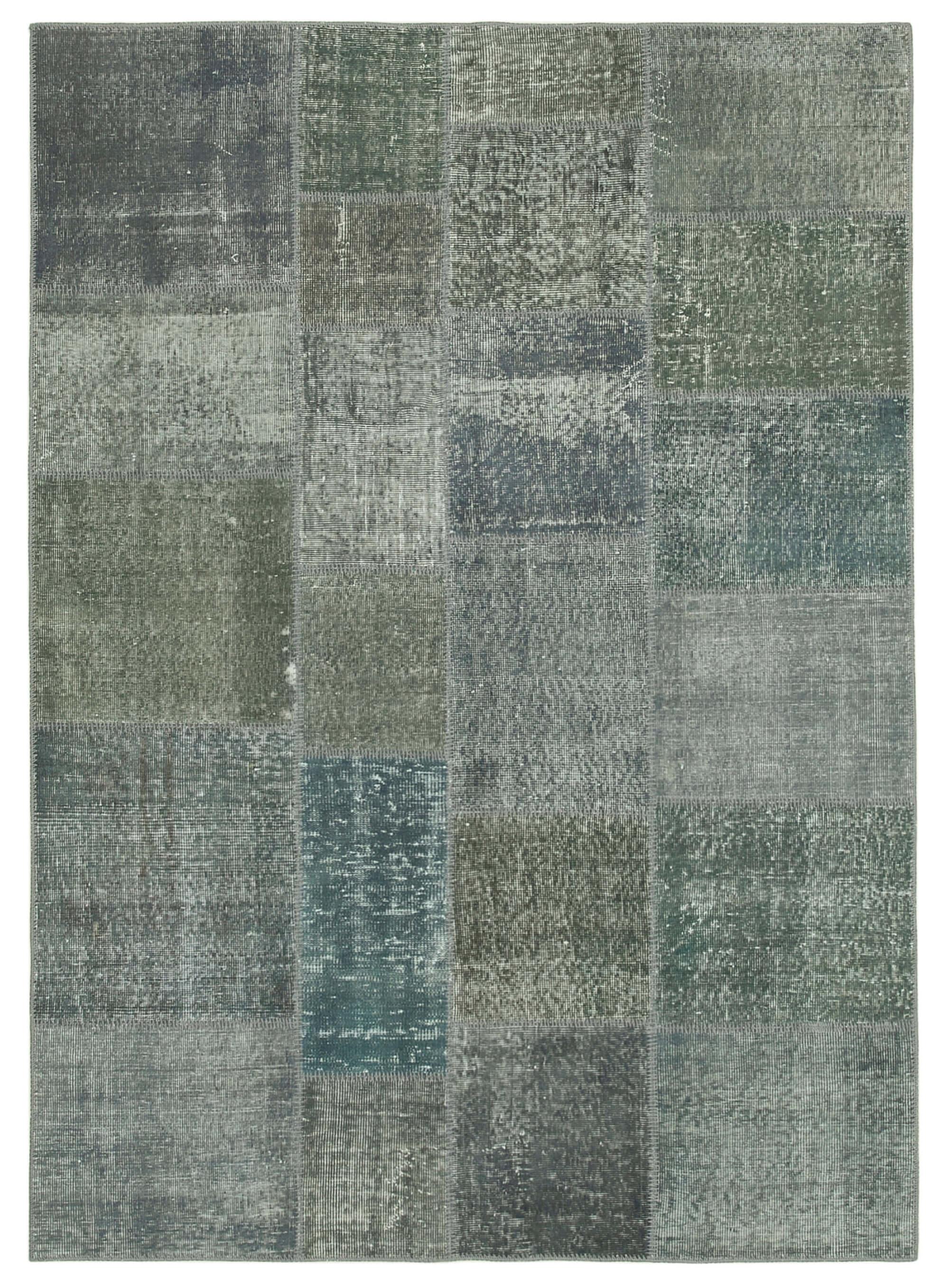 6 x 8 Grey Patchwork Rug - 2593