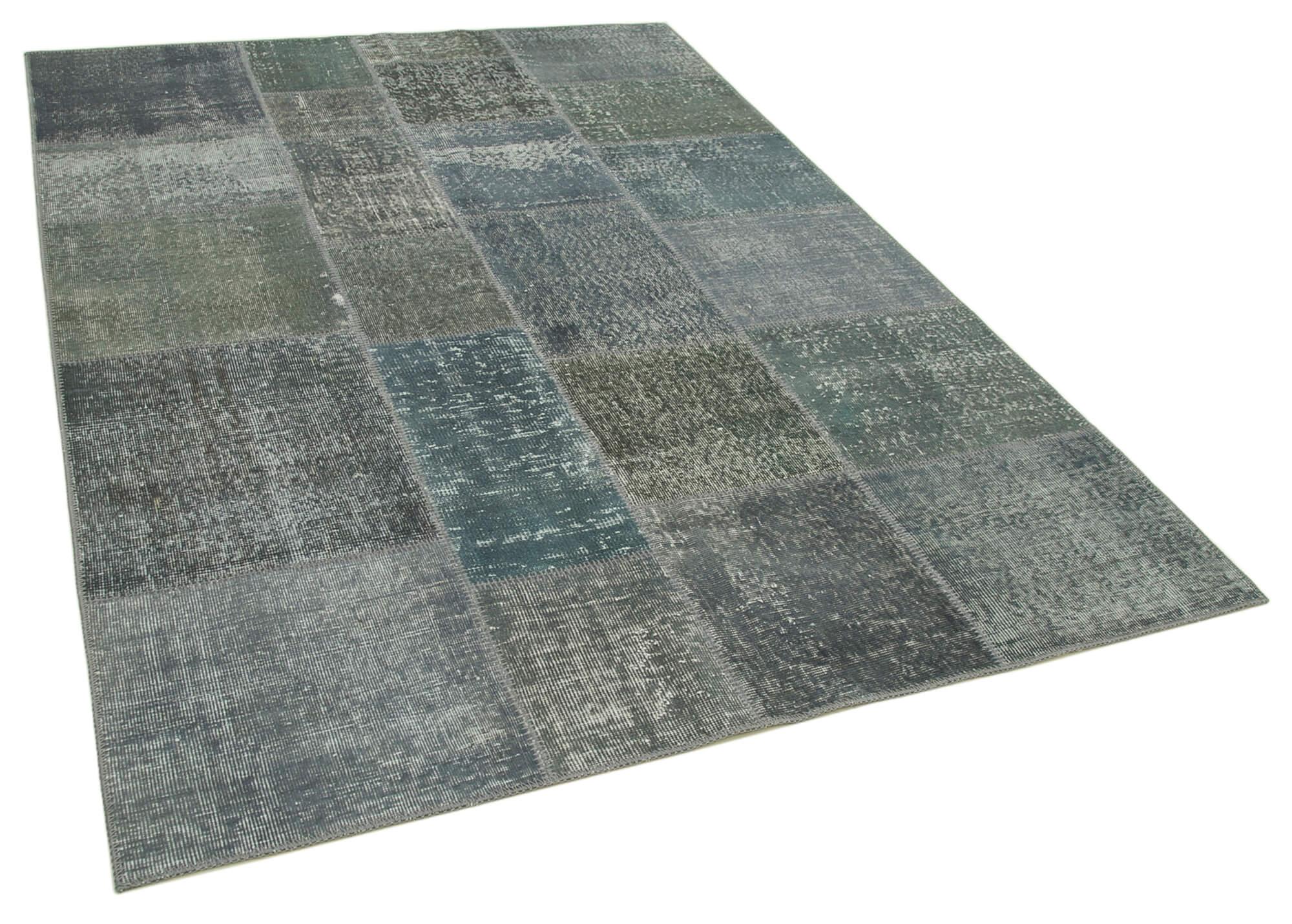 6 x 8 Grey Patchwork Rug - 2593