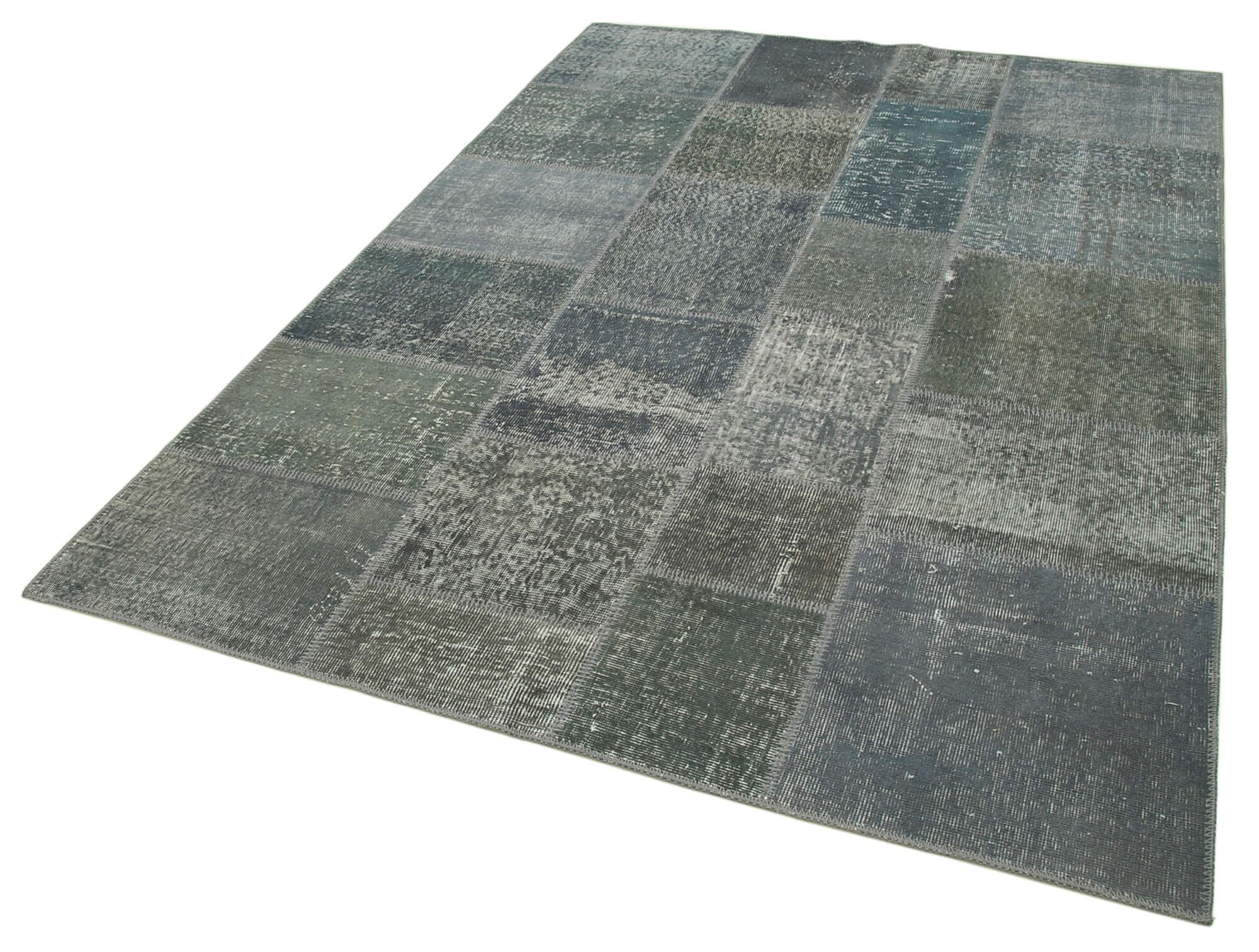 6 x 8 Grey Patchwork Rug - 2593