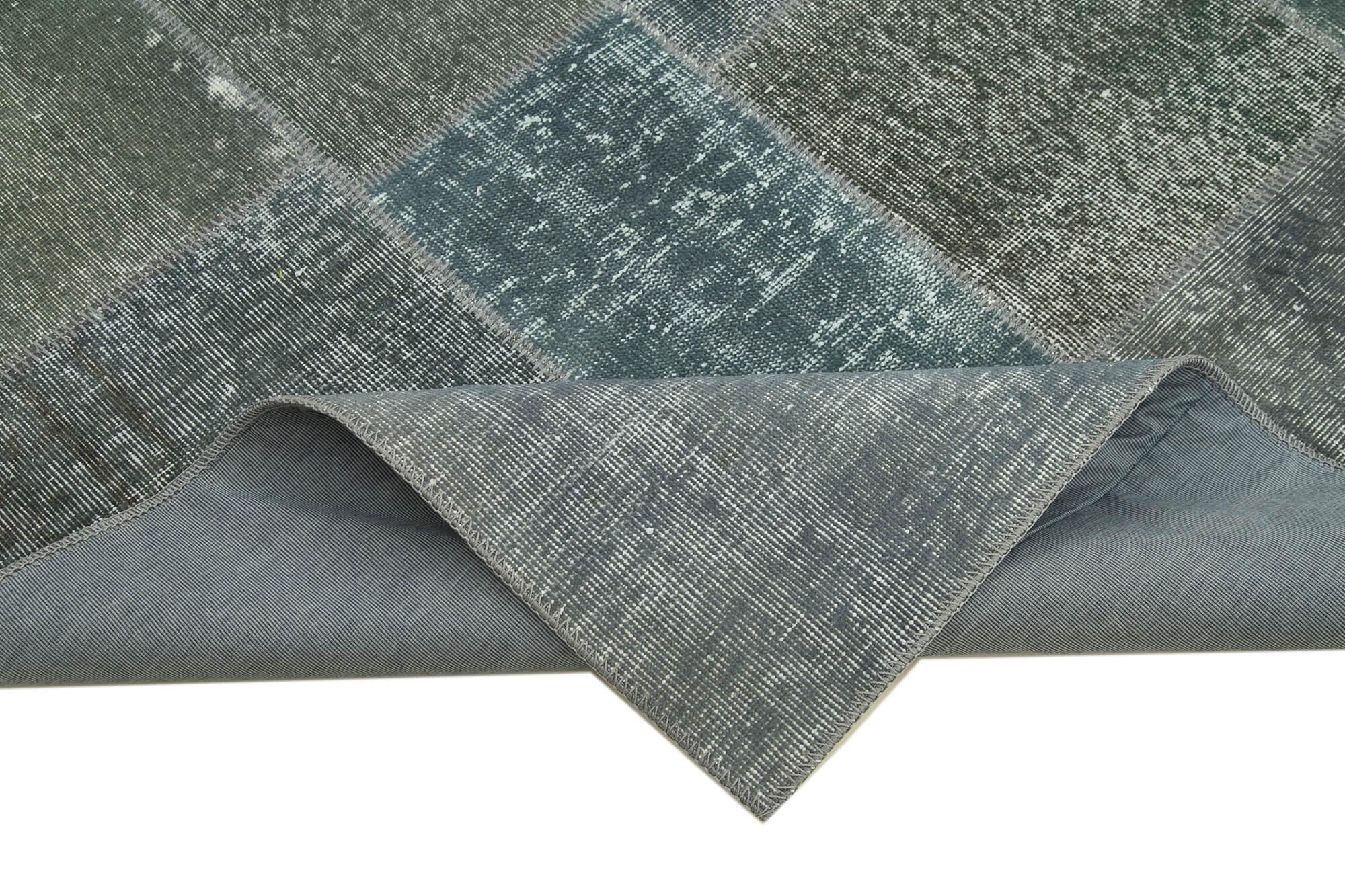 6 x 8 Grey Patchwork Rug - 2593