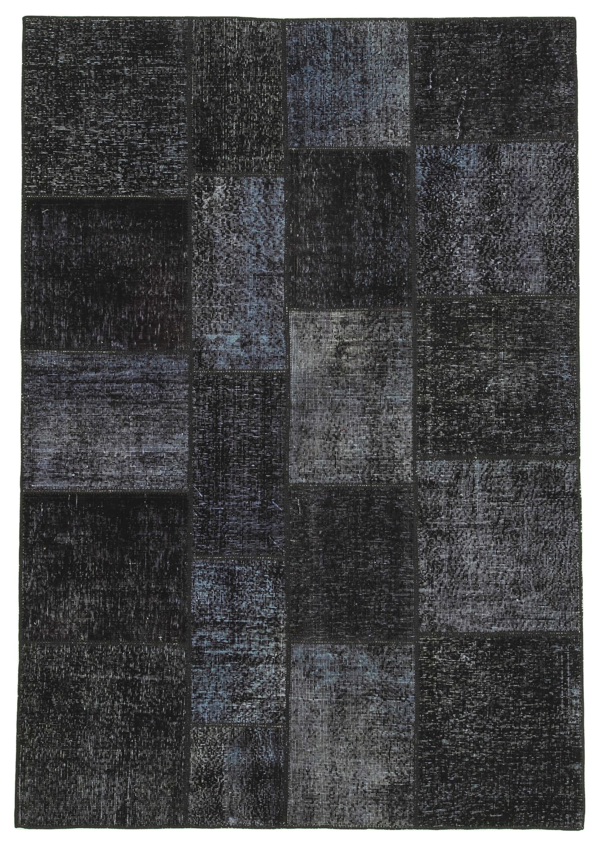 6 x 8 Black Patchwork Rug - 2596