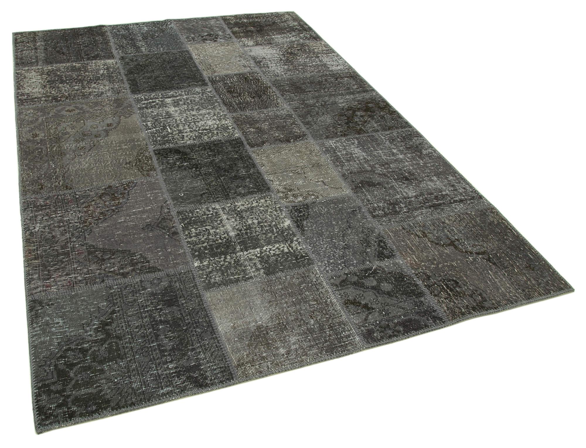 6 x 8 Grey Patchwork Rug - 2597