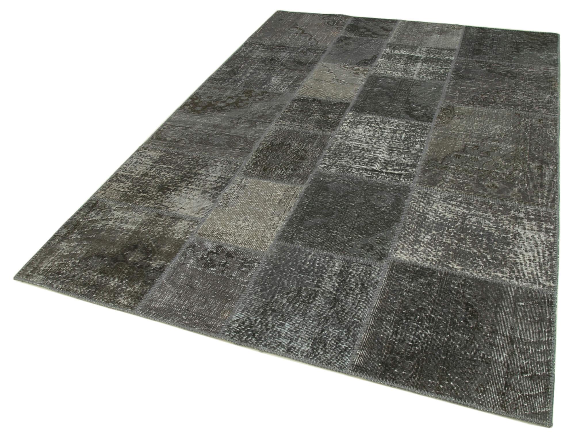 6 x 8 Grey Patchwork Rug - 2597