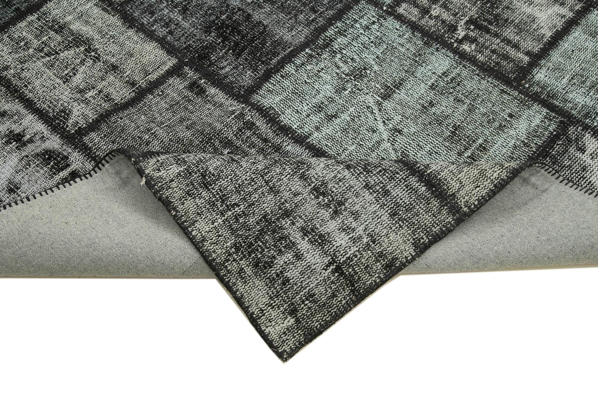 6 x 8 Black Patchwork Rug - 2599