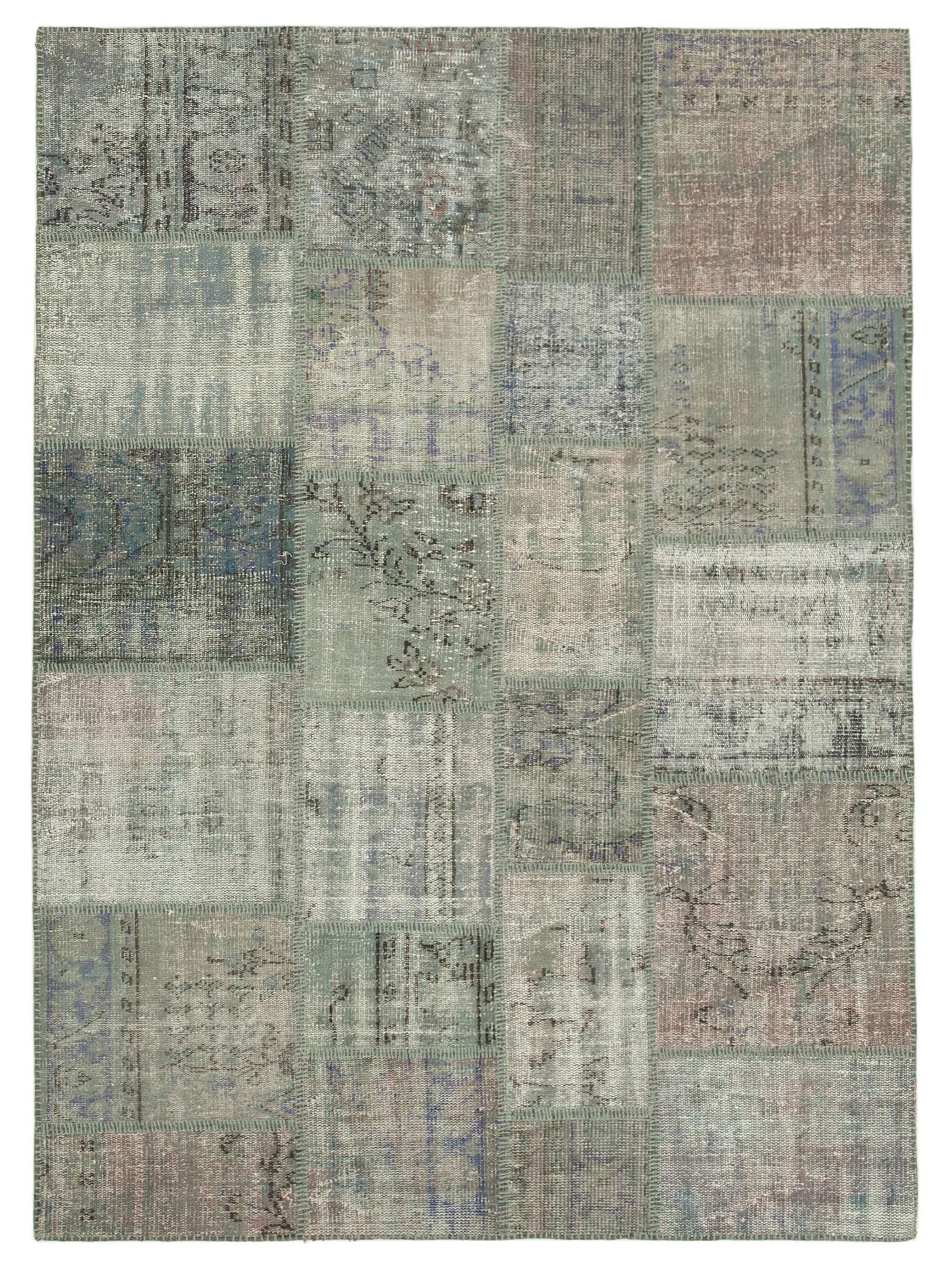 6 x 8 Grey Patchwork Rug - 2601