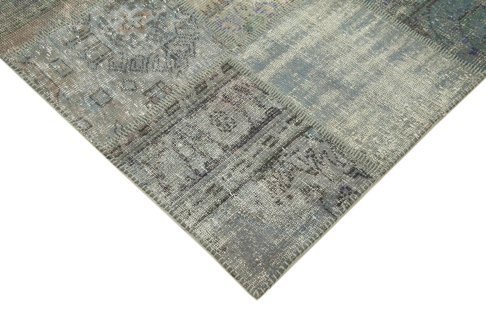 6 x 8 Grey Patchwork Rug - 2601