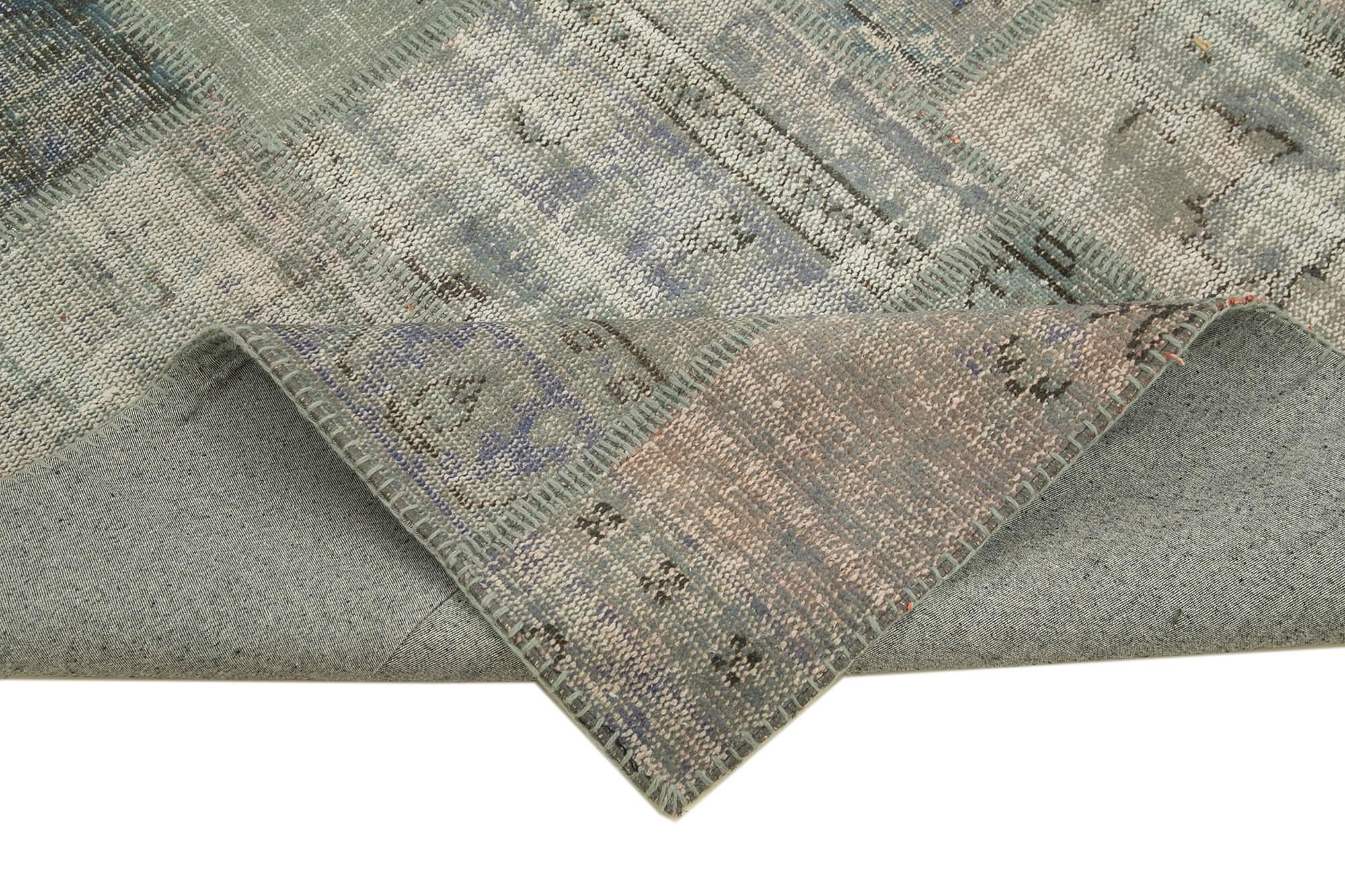 6 x 8 Grey Patchwork Rug - 2601