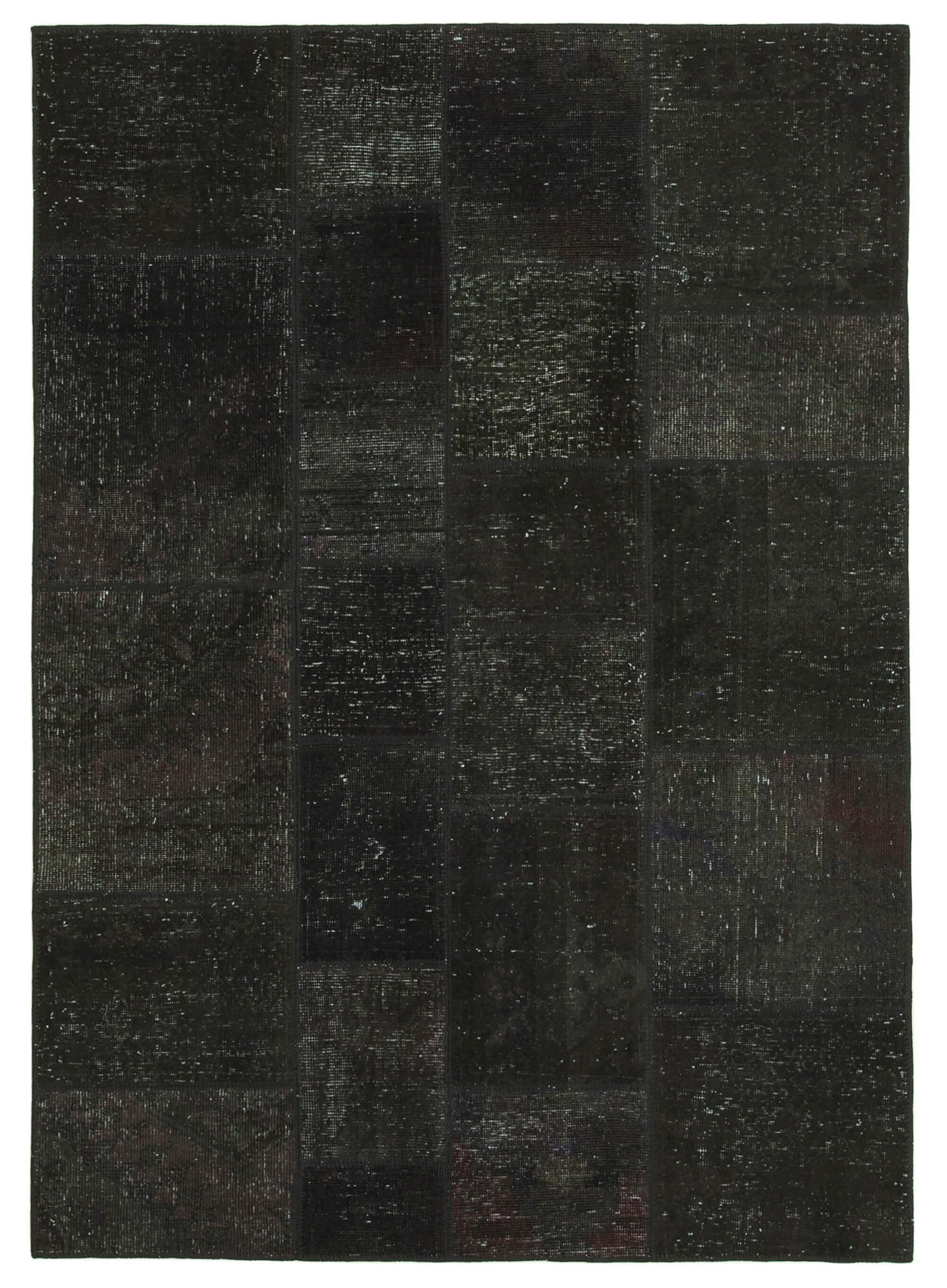 6 x 8 Black Patchwork Rug - 2604