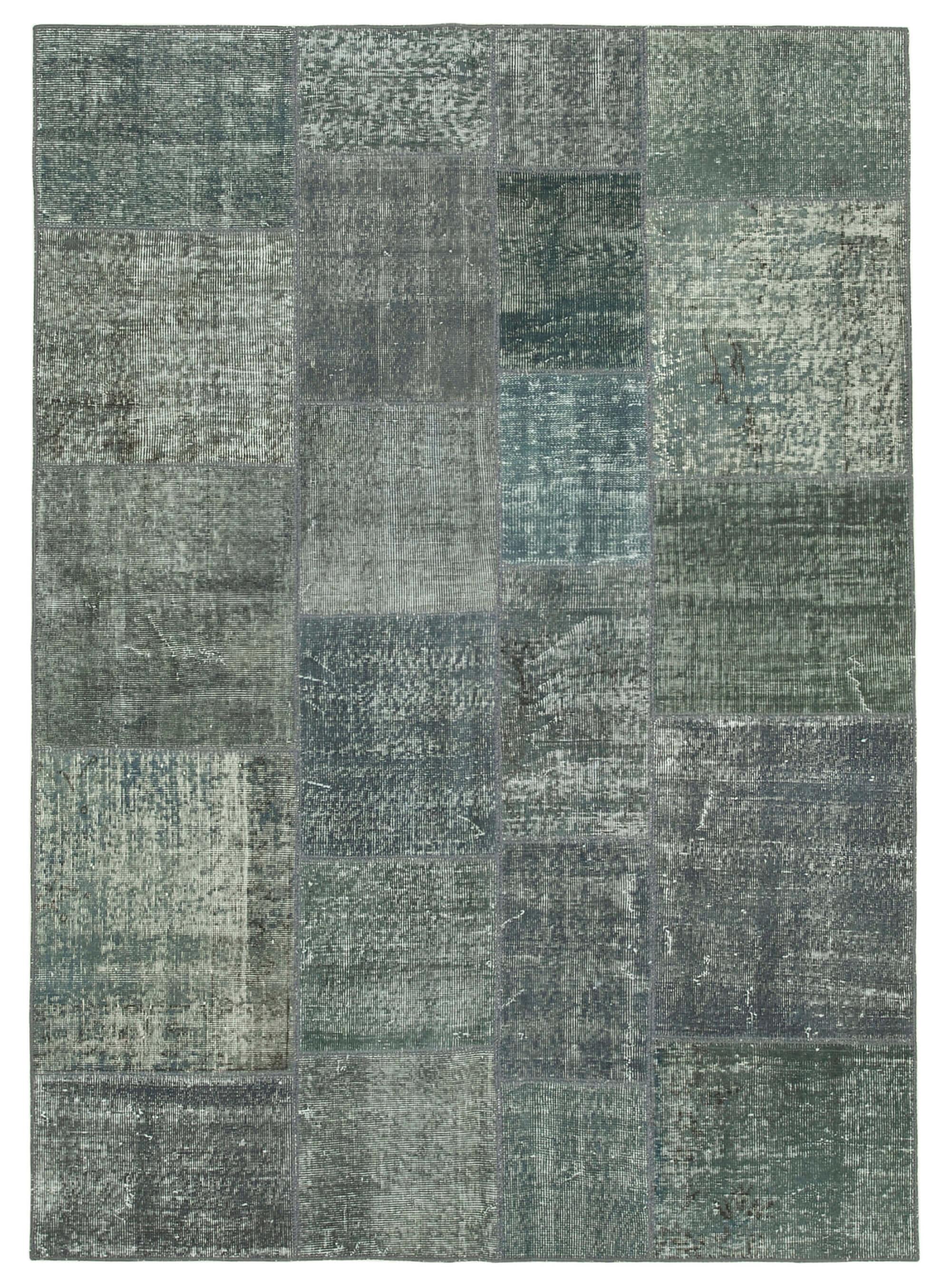 6 x 8 Grey Patchwork Rug - 2607