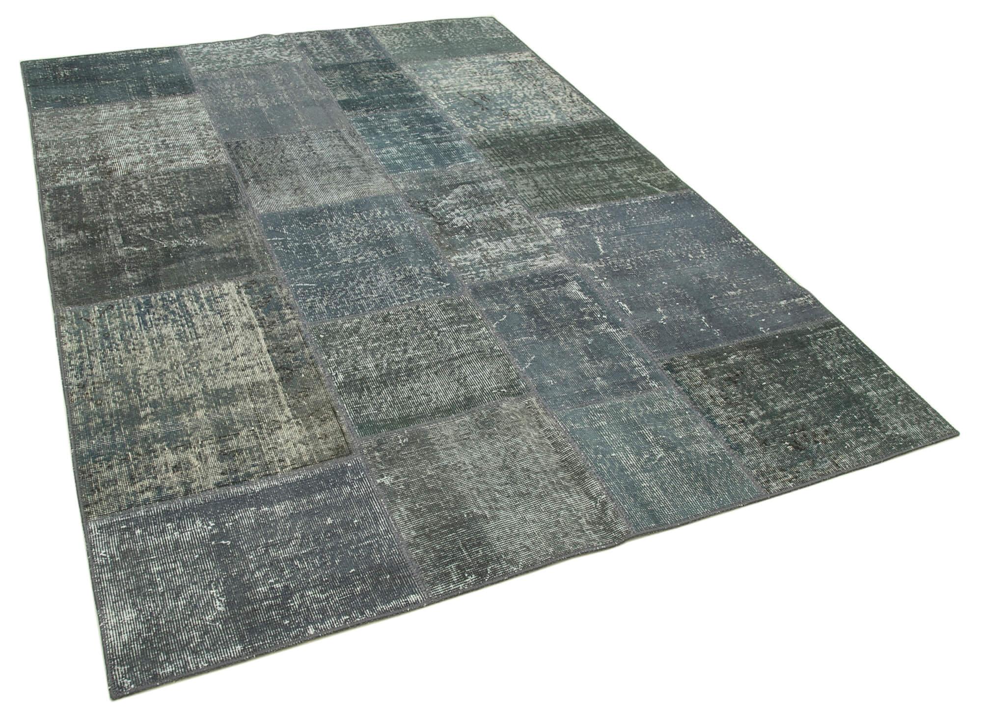 6 x 8 Grey Patchwork Rug - 2607