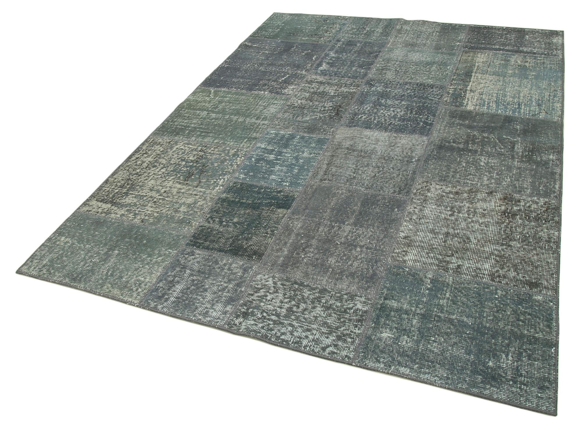 6 x 8 Grey Patchwork Rug - 2607