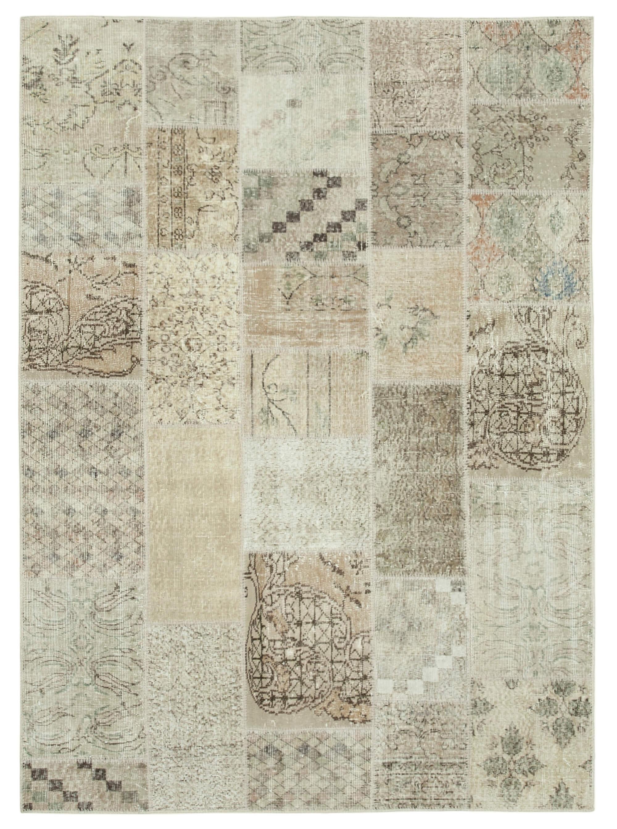 6 x 8 Beige Patchwork Rug - 2608