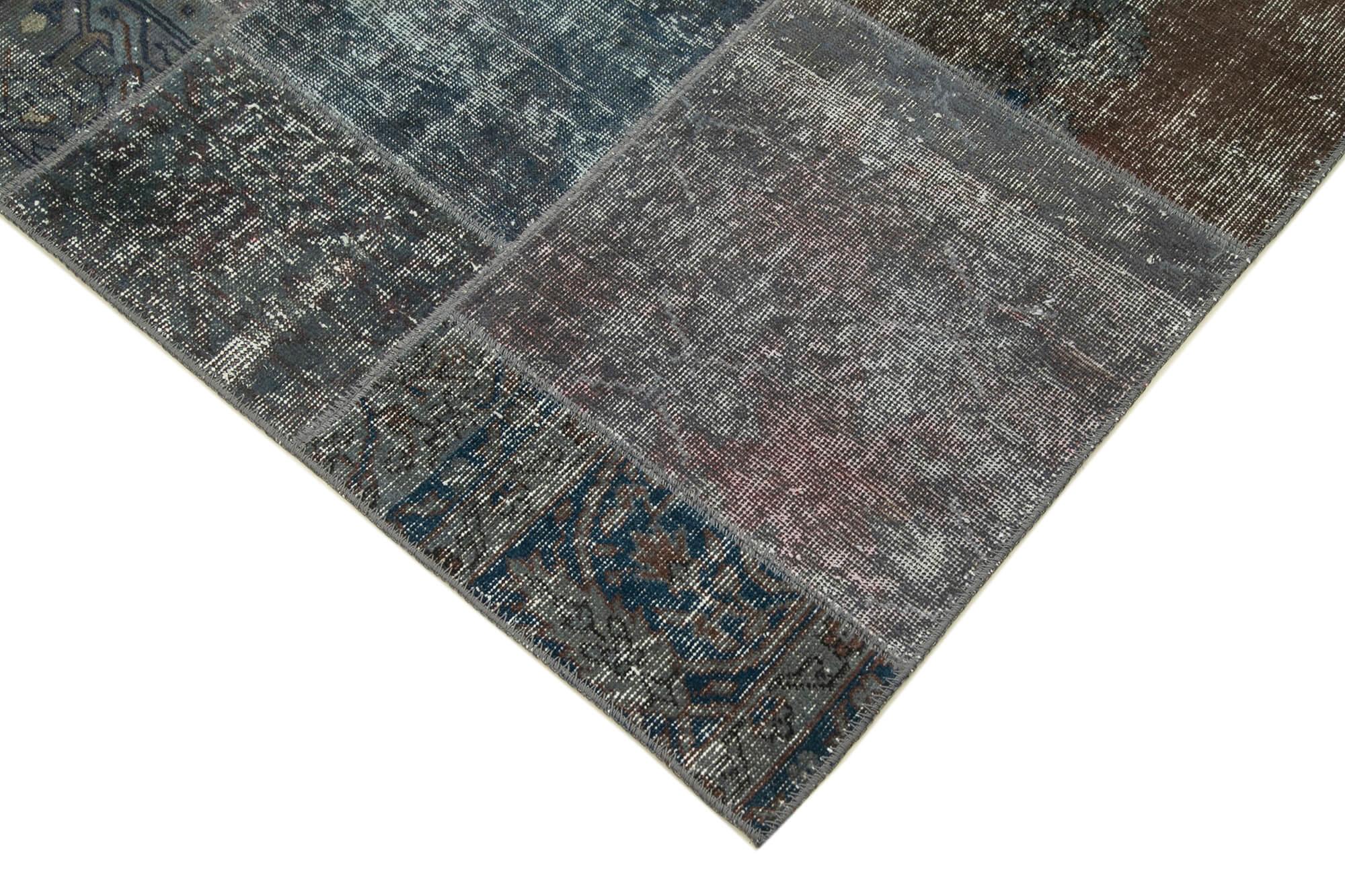 6 x 8 Grey Patchwork Rug - 2610