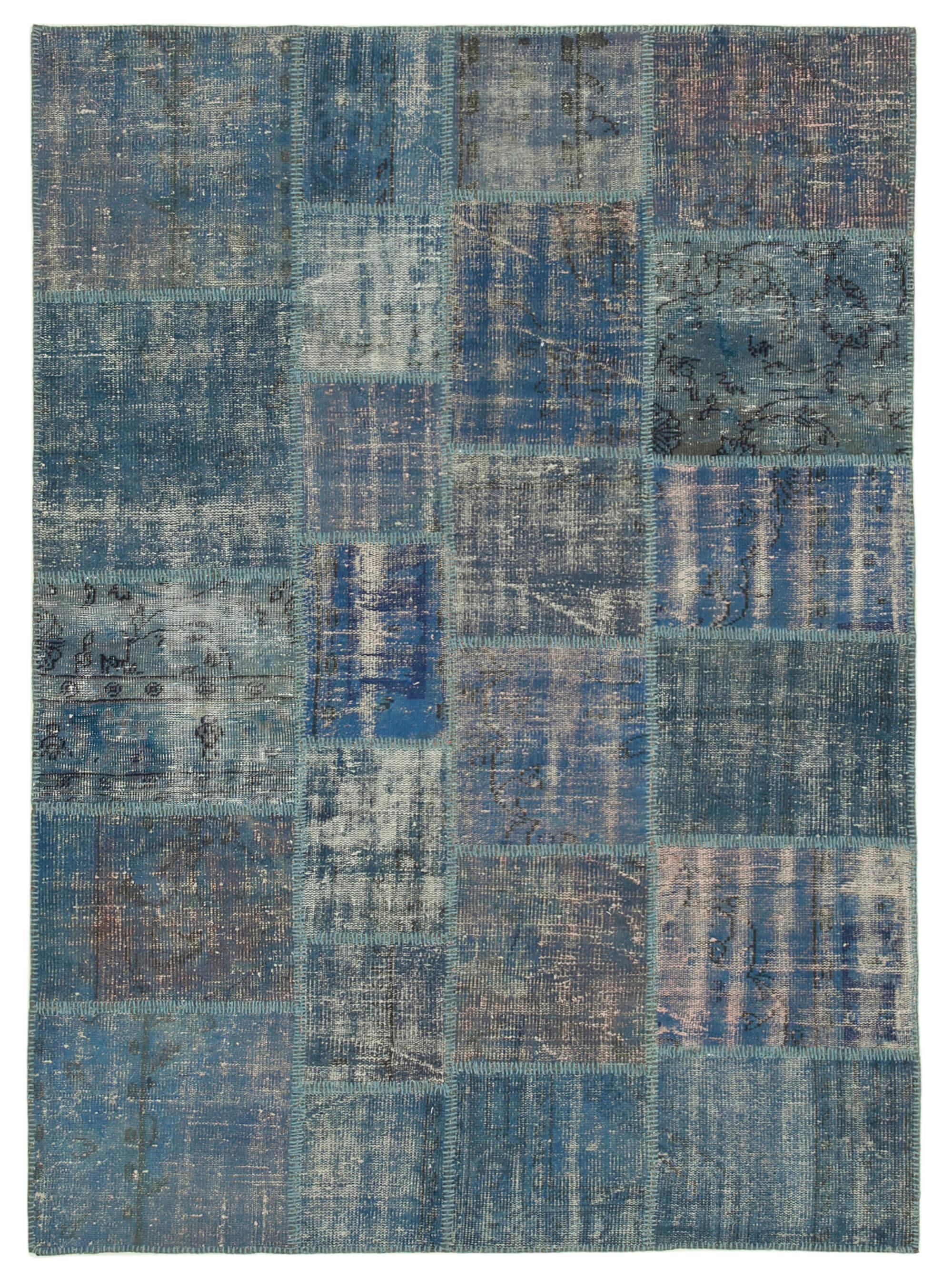 6 x 8 Blue Patchwork Rug - 2611