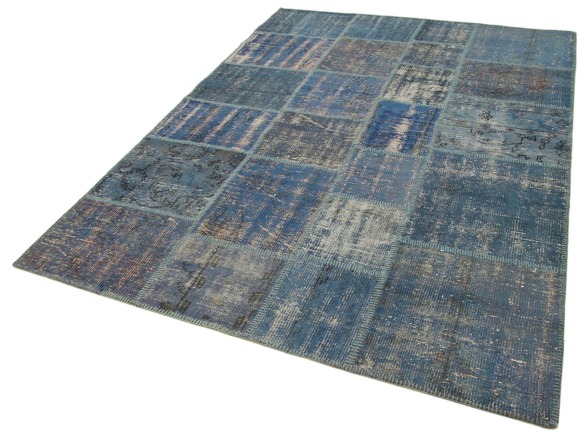 6 x 8 Blue Patchwork Rug - 2611