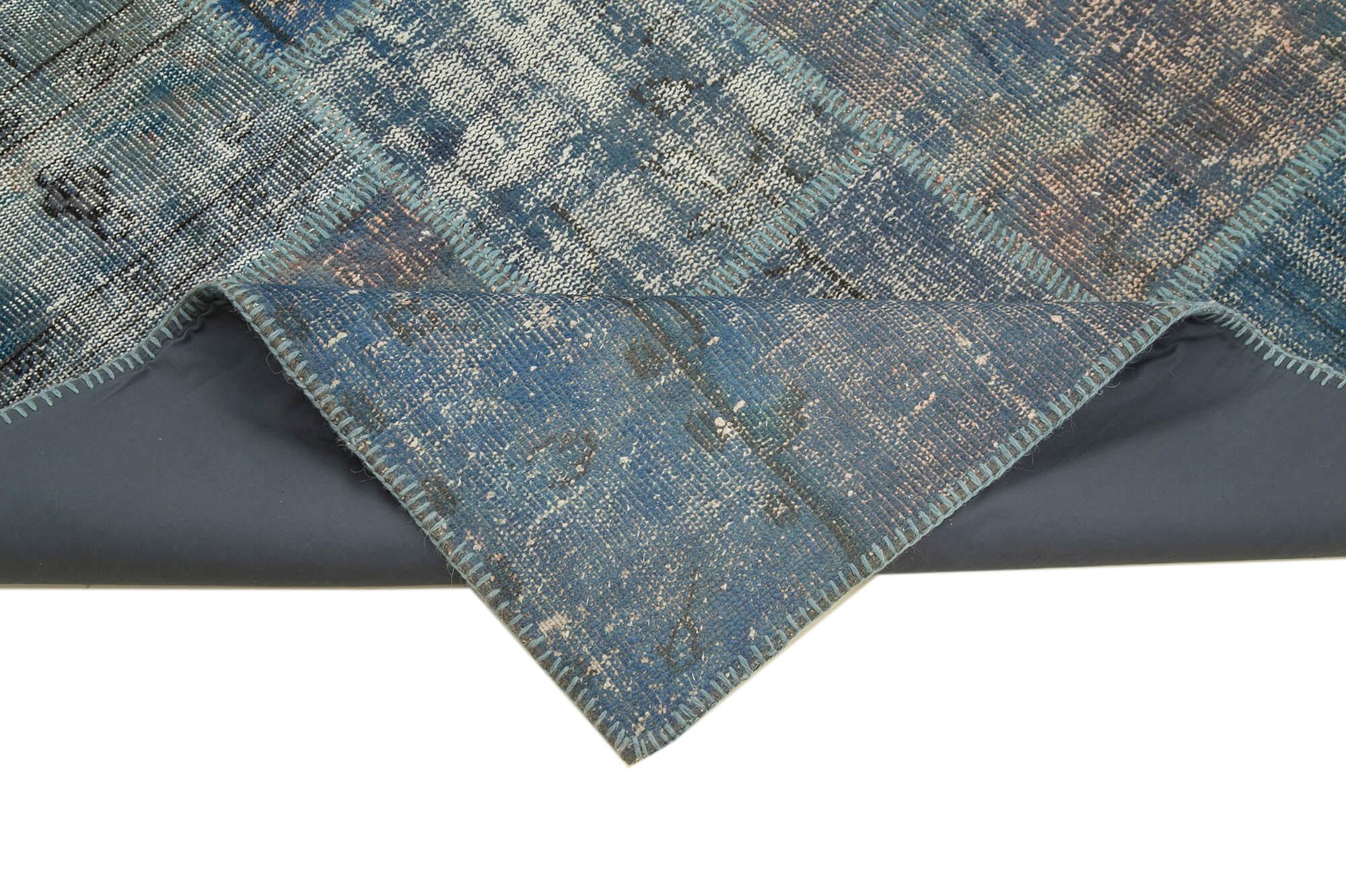 6 x 8 Blue Patchwork Rug - 2611