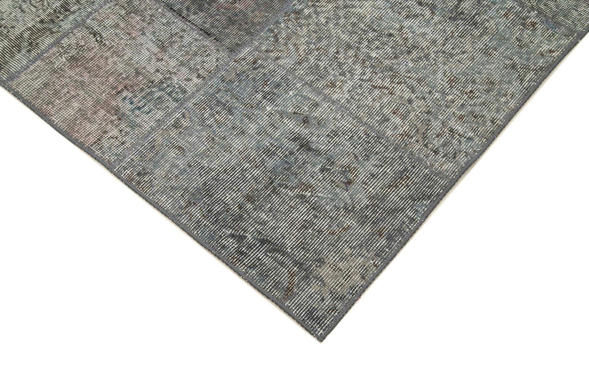 6 x 8 Grey Patchwork Rug - 2612