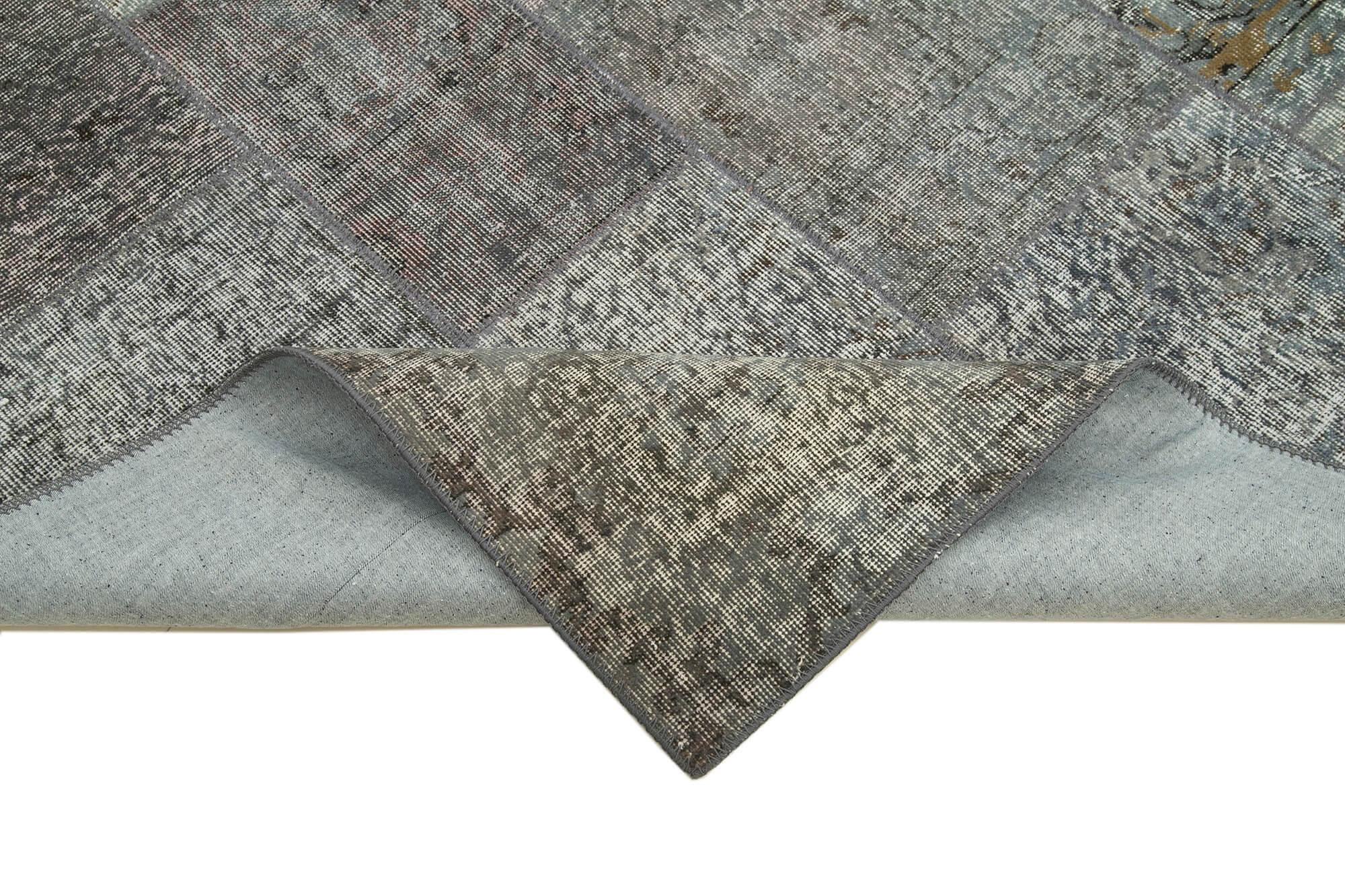 6 x 8 Grey Patchwork Rug - 2612