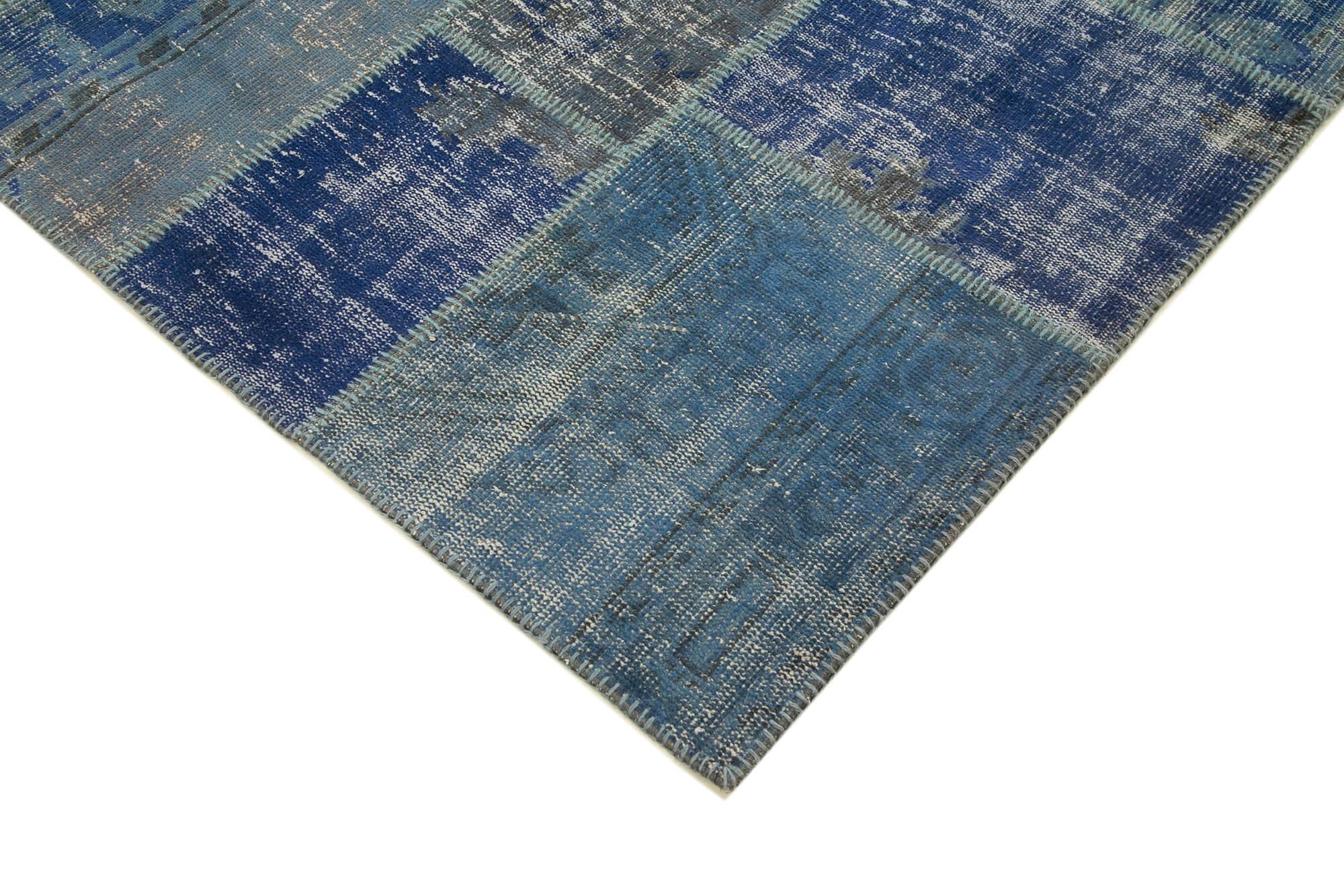 6 x 8 Blue Patchwork Rug - 2613