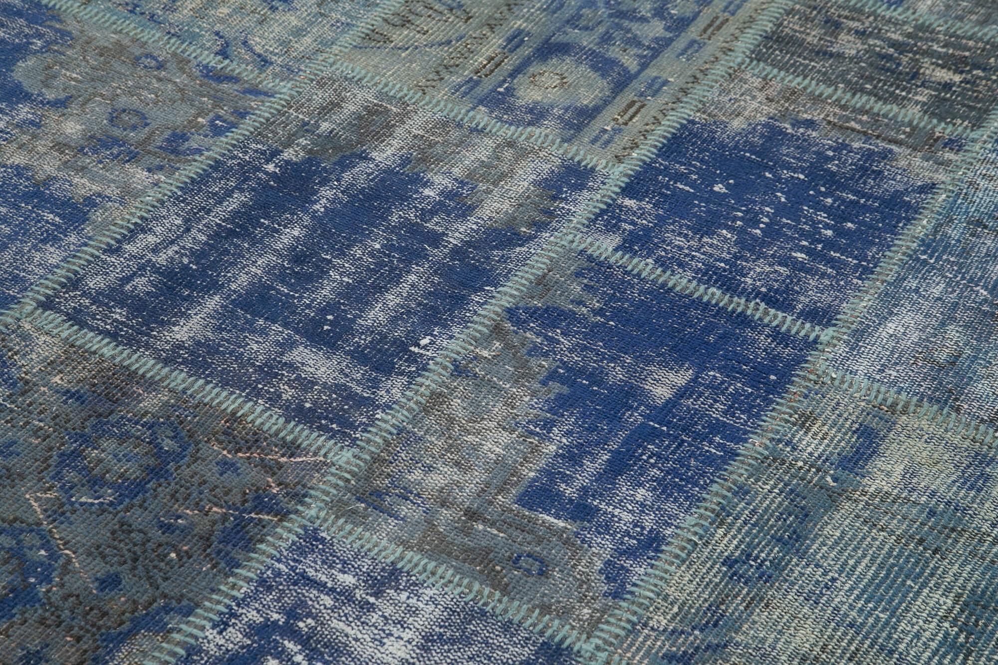 6 x 8 Blue Patchwork Rug - 2613