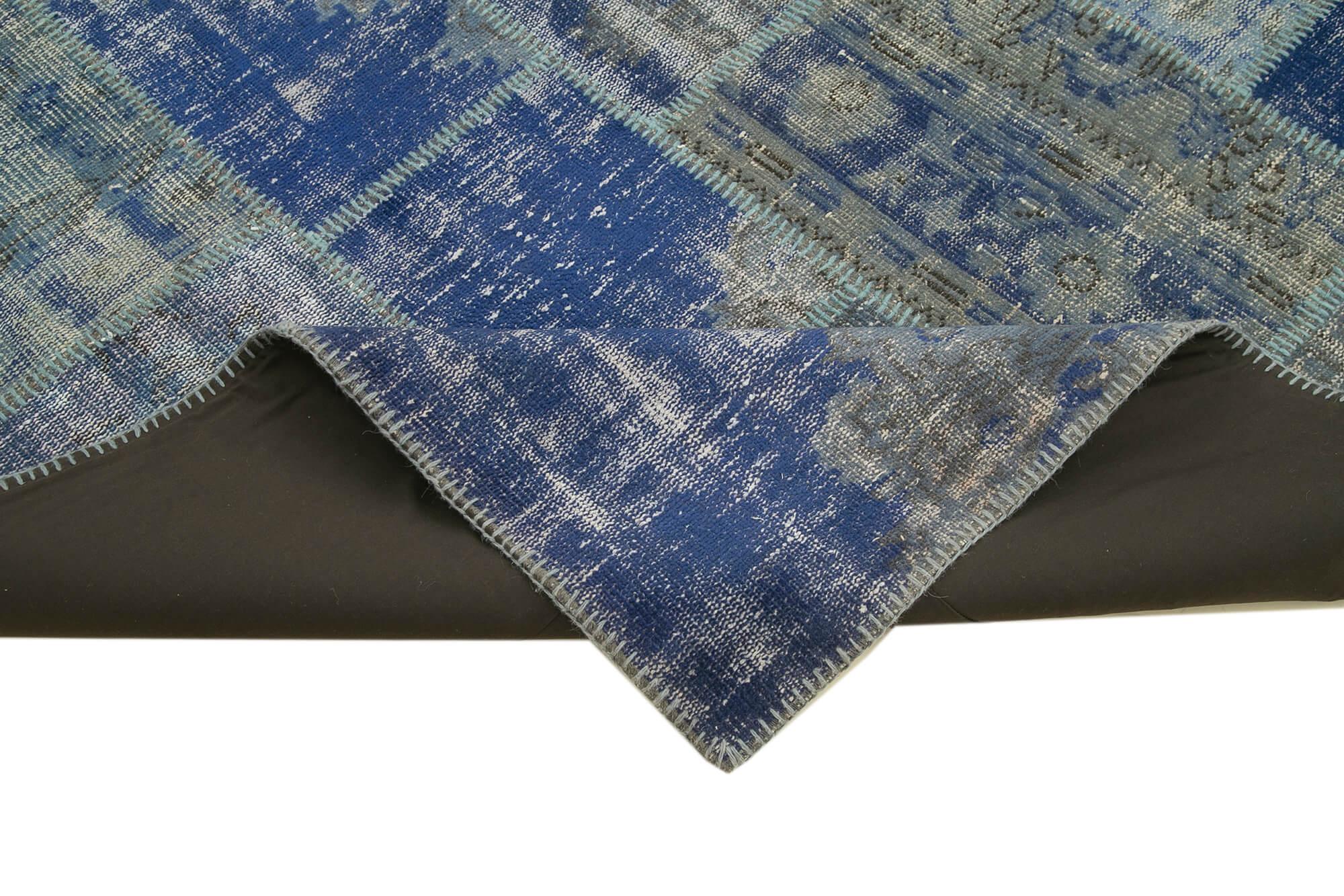 6 x 8 Blue Patchwork Rug - 2613