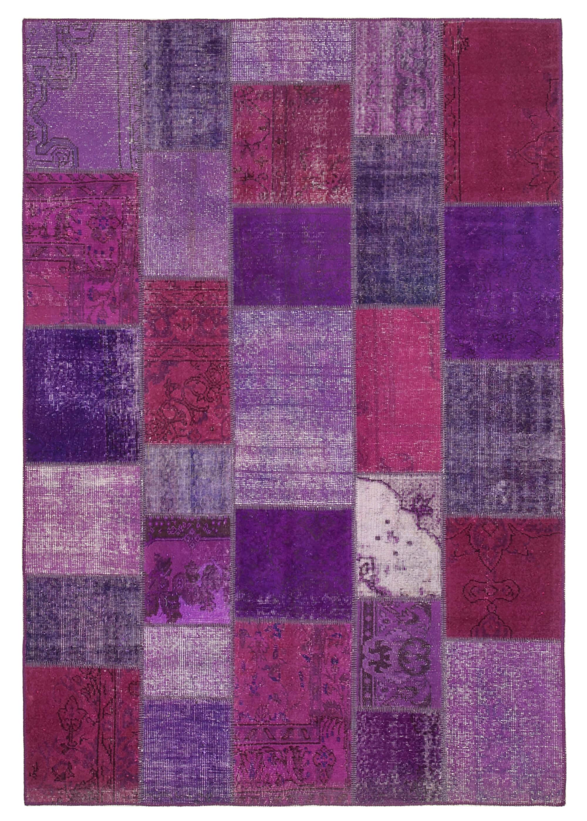 6 x 8 Purple Patchwork Rug - 2618