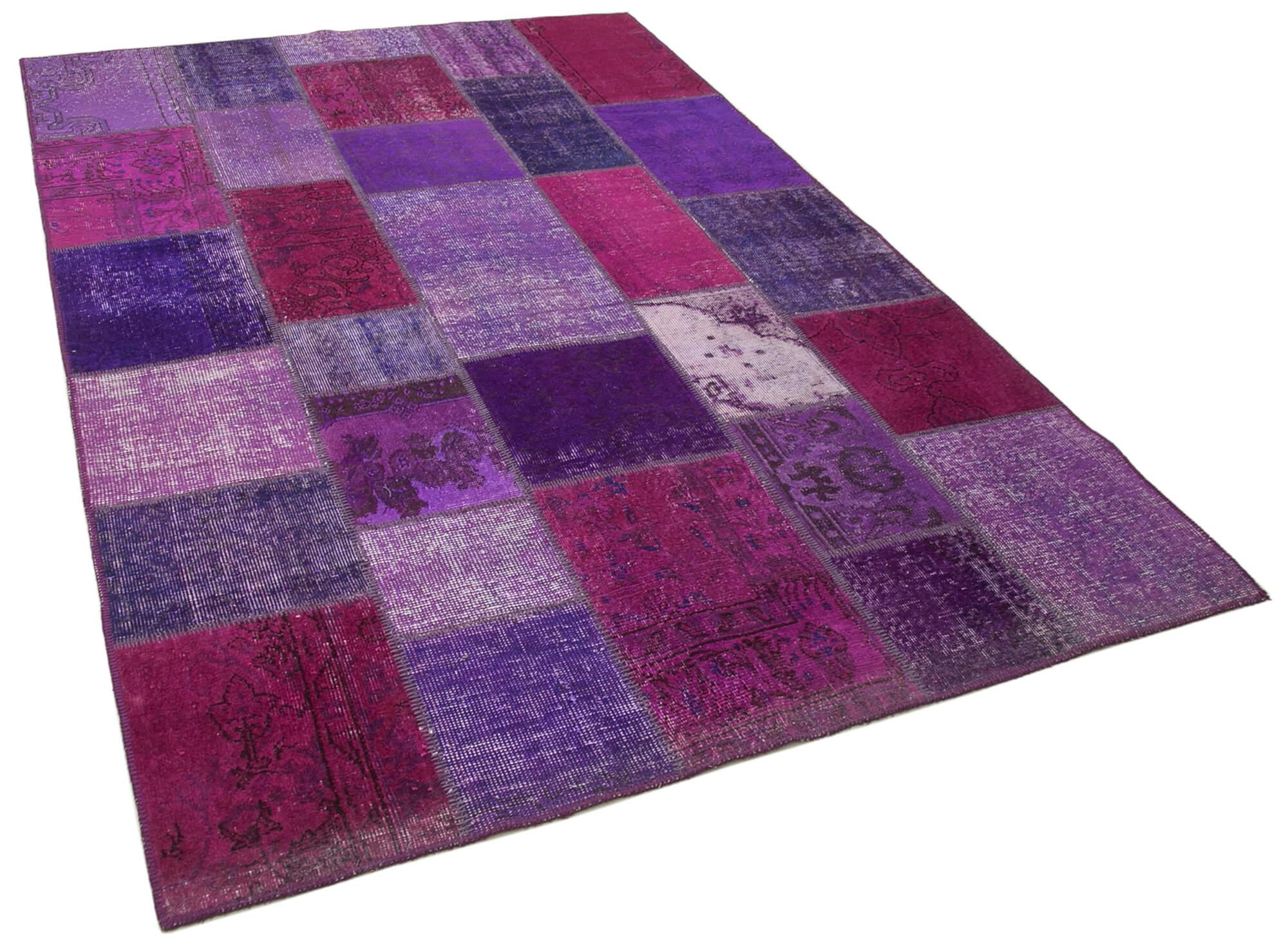 6 x 8 Purple Patchwork Rug - 2618