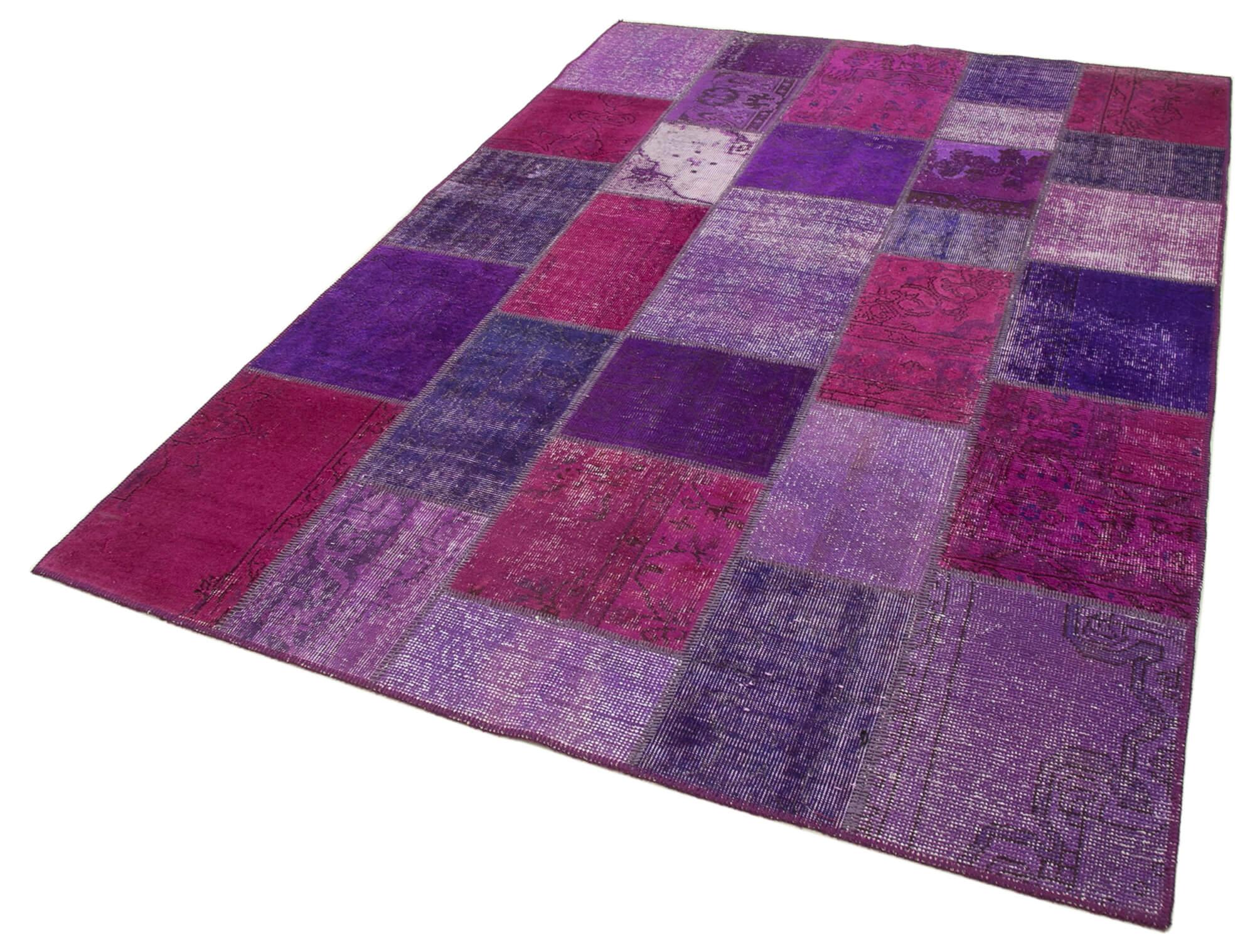 6 x 8 Purple Patchwork Rug - 2618