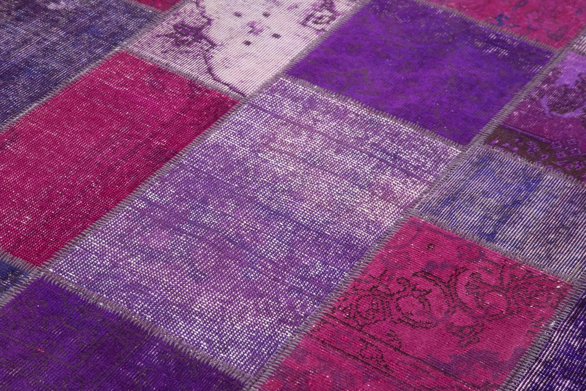 6 x 8 Purple Patchwork Rug - 2618