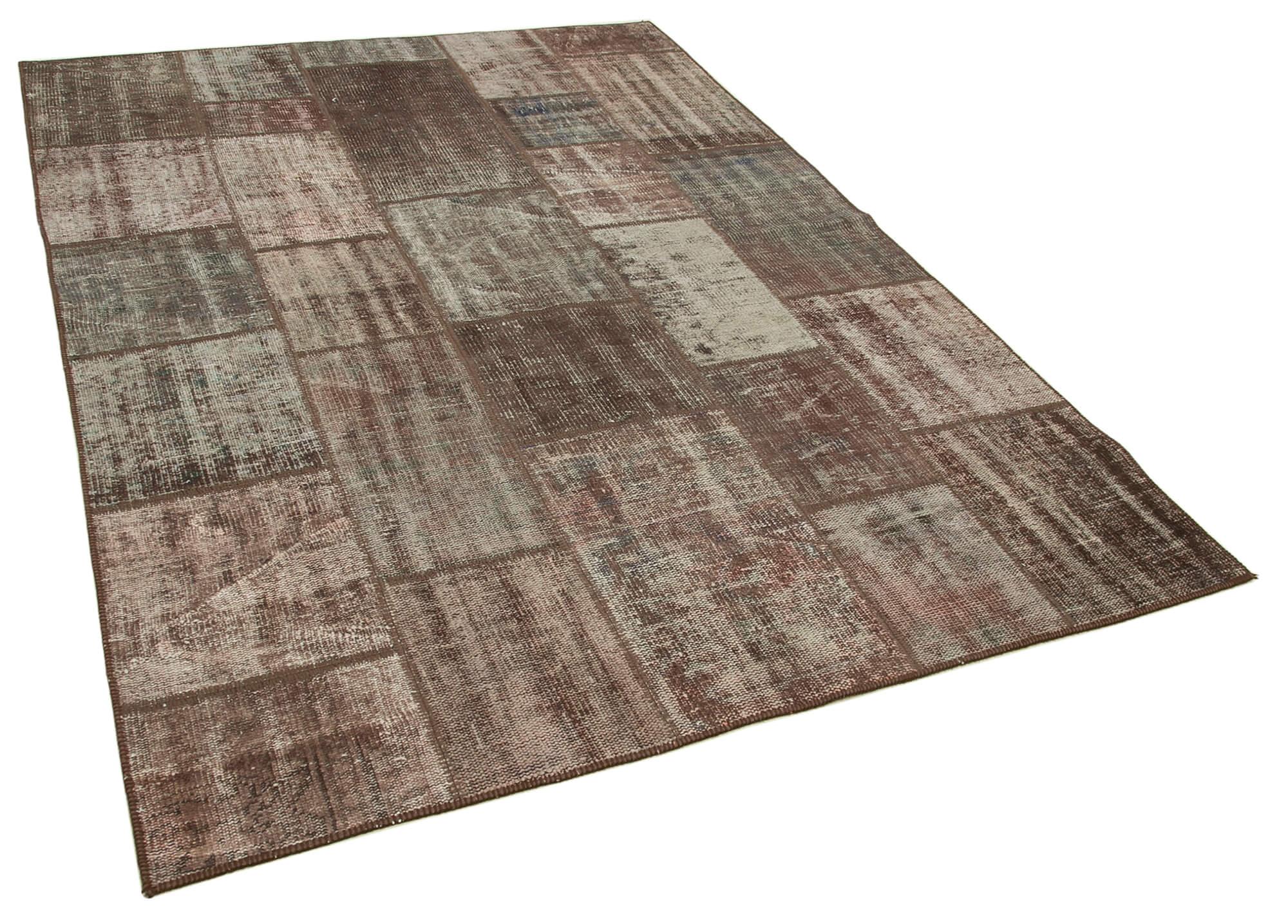 6 x 8 Brown Patchwork Rug - 2622