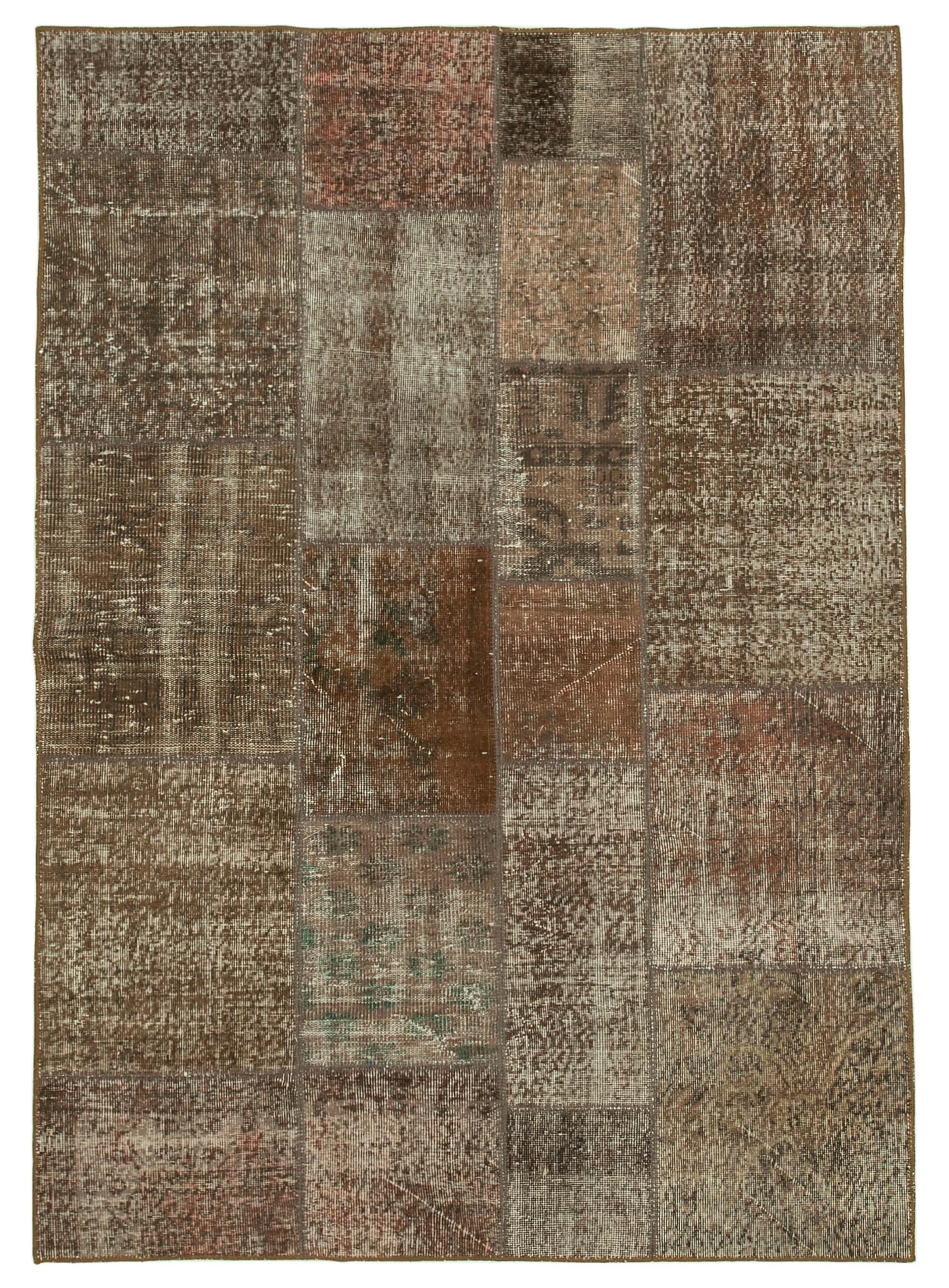 6 x 8 Brown Patchwork Rug - 2624