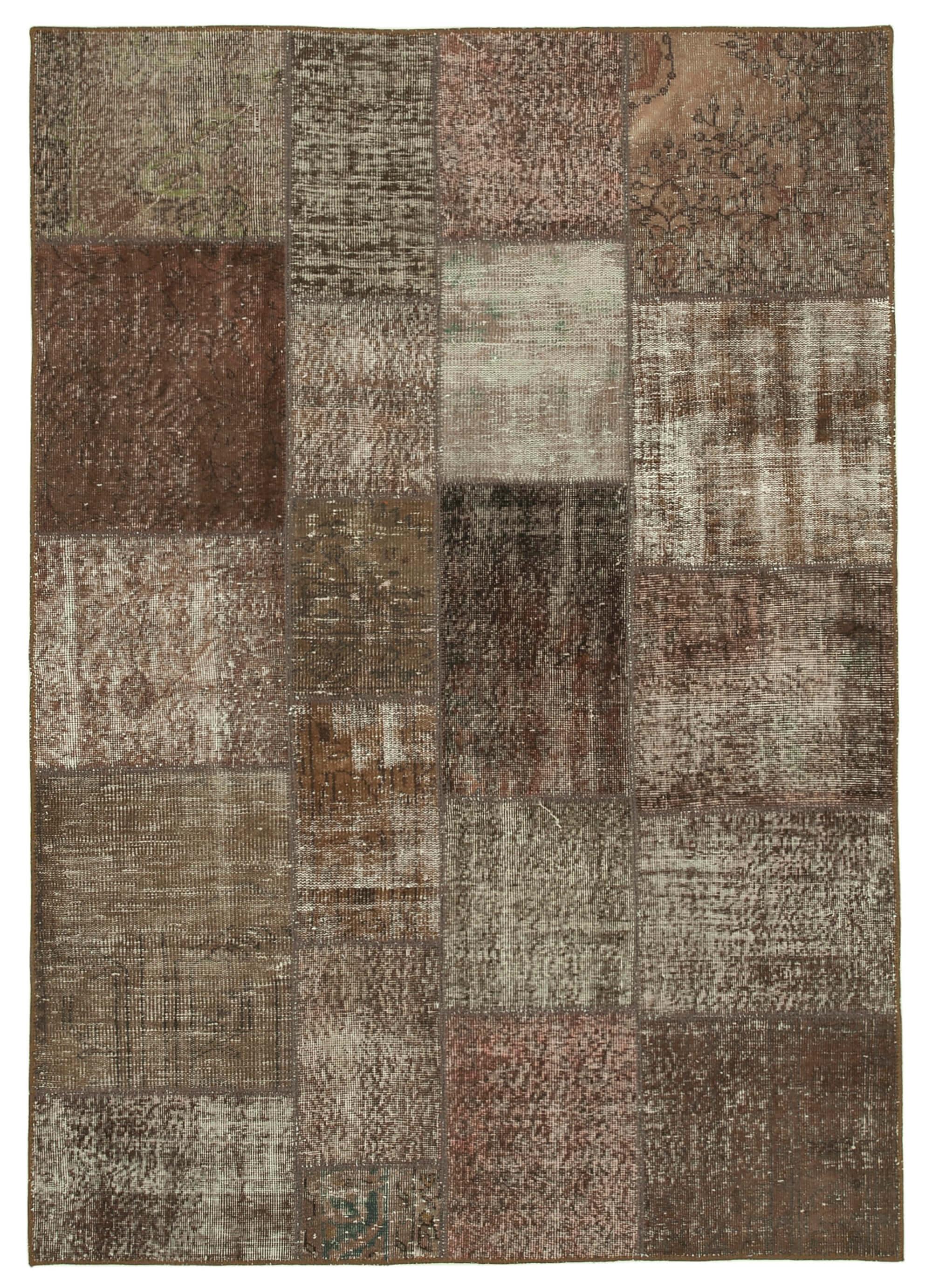 6 x 8 Brown Patchwork Rug - 2625