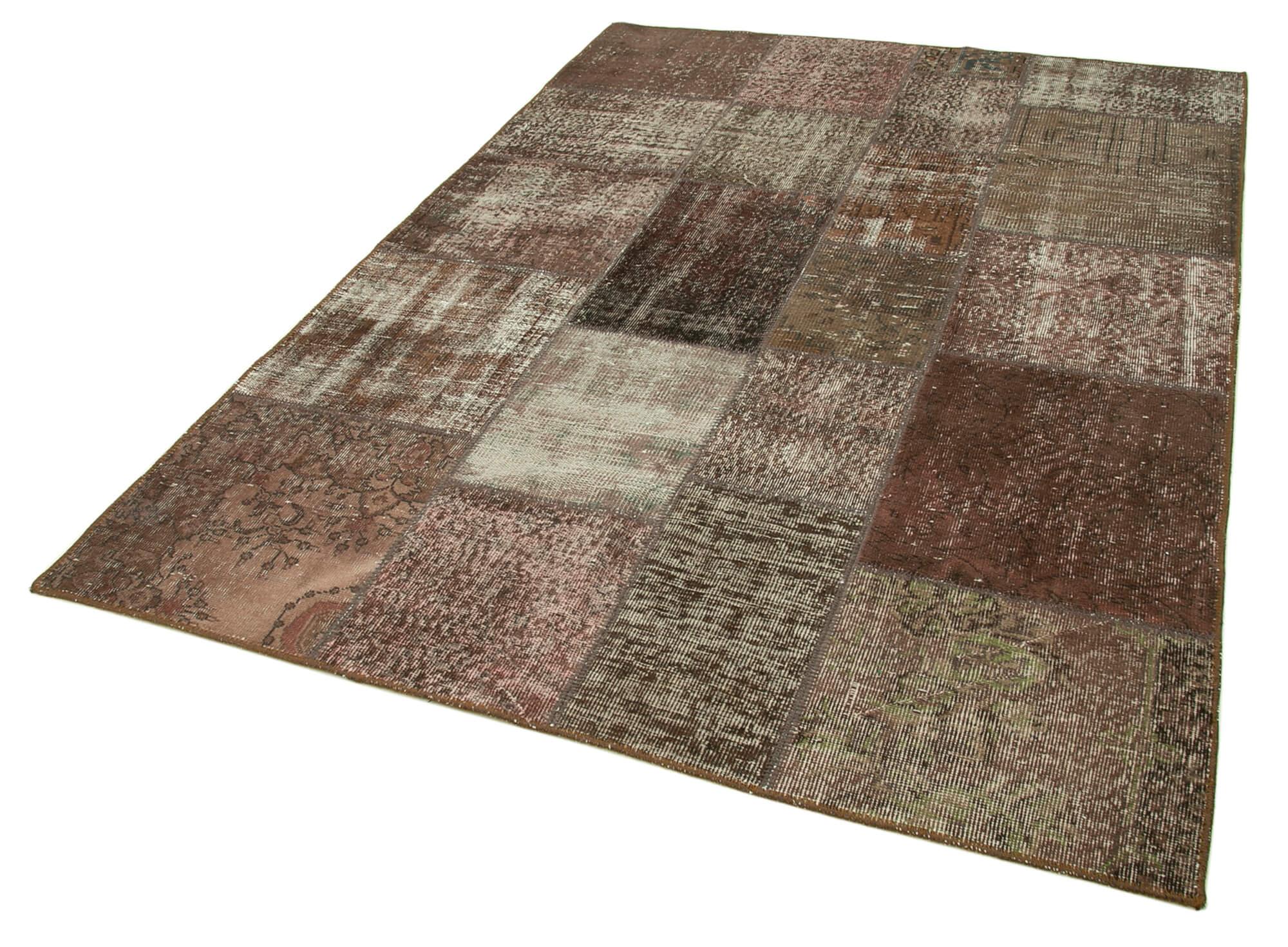 6 x 8 Brown Patchwork Rug - 2625