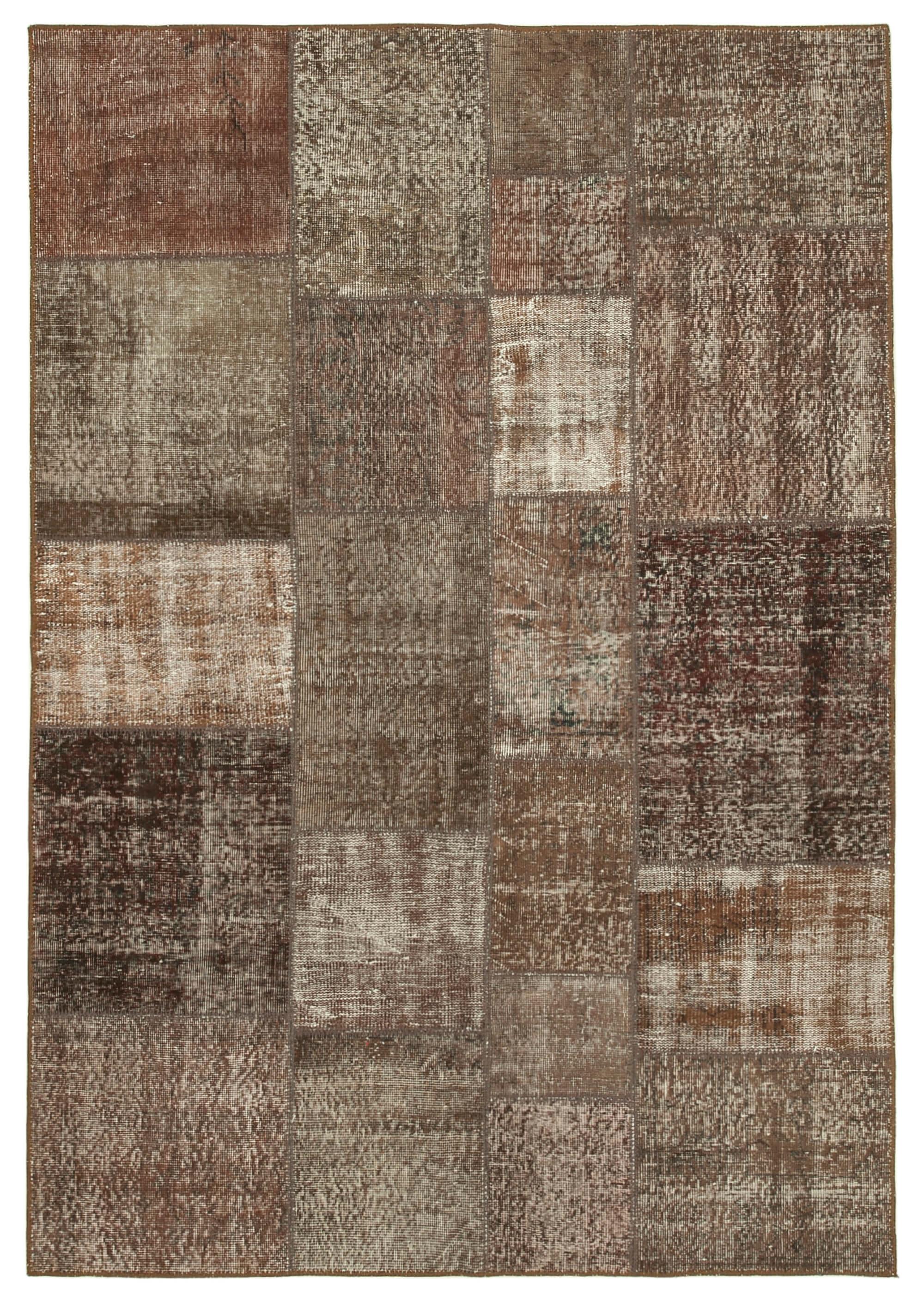 6 x 8 Brown Patchwork Rug - 2626