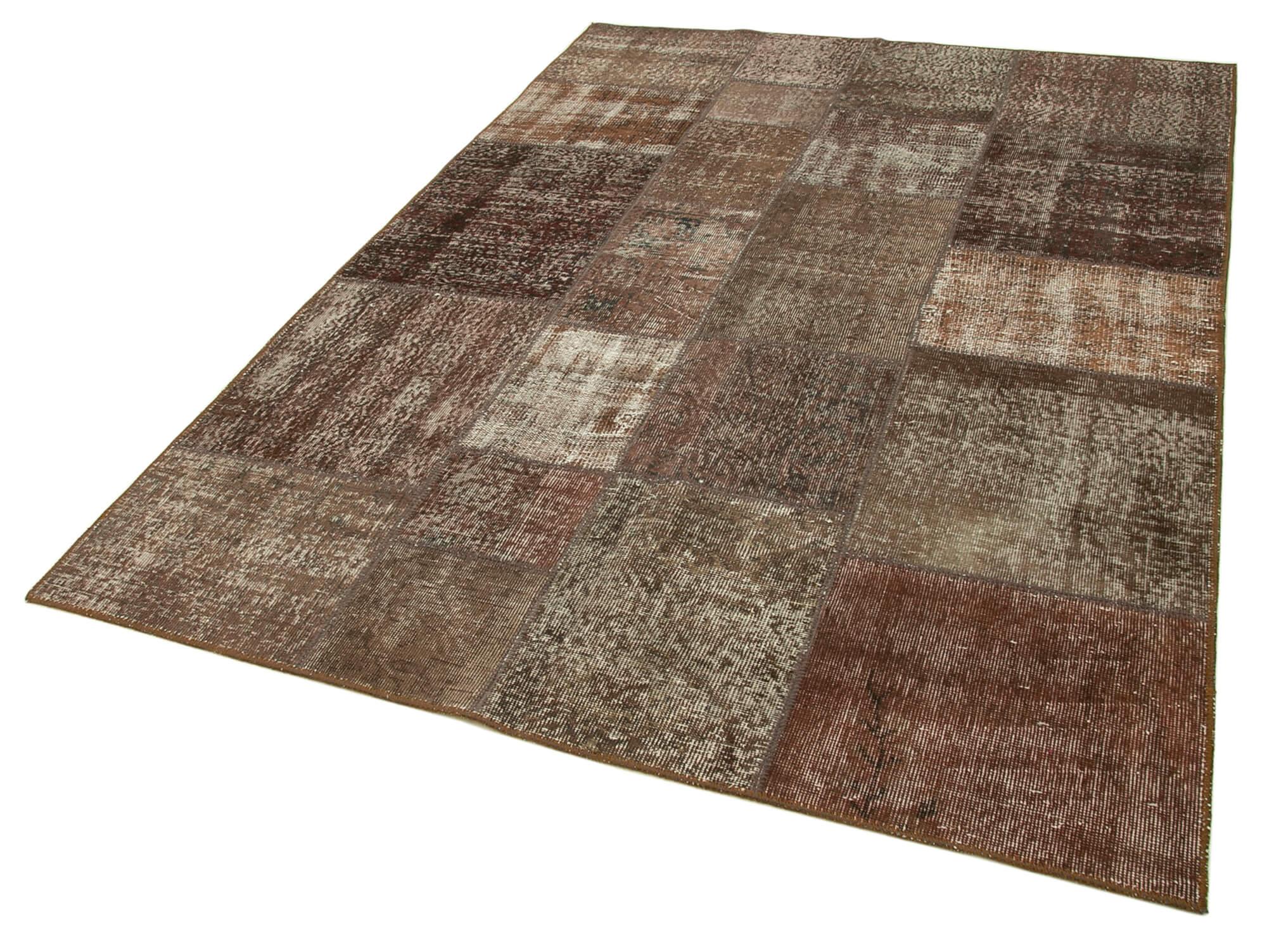 6 x 8 Brown Patchwork Rug - 2626