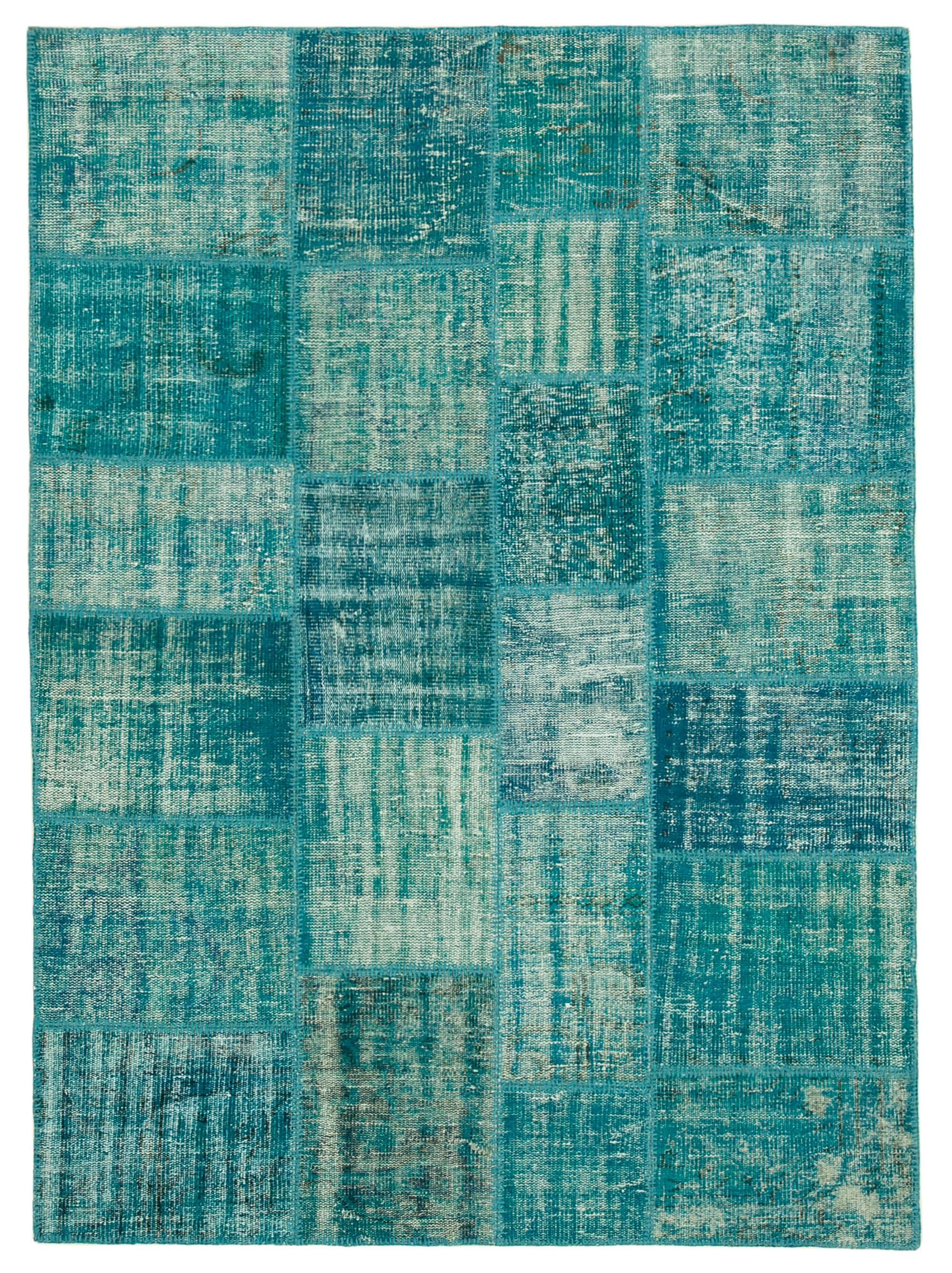 6 x 8 Turquoise Patchwork Rug - 2628