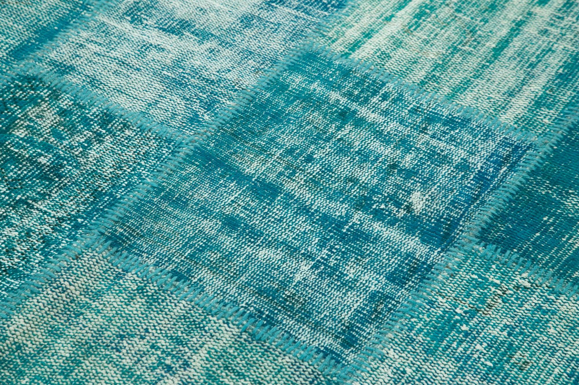 6 x 8 Turquoise Patchwork Rug - 2628