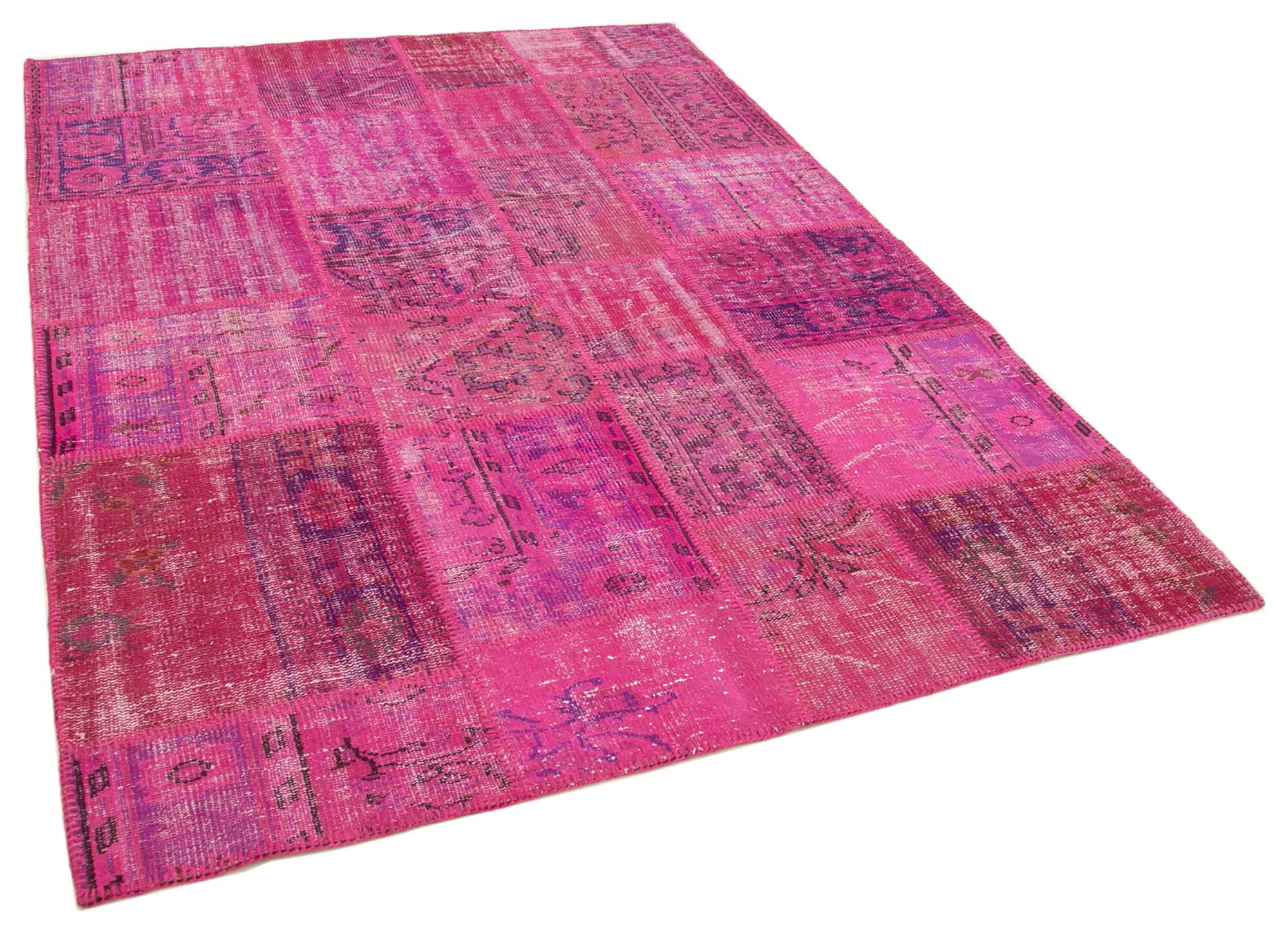 6 x 8 Pink Patchwork Rug - 2630